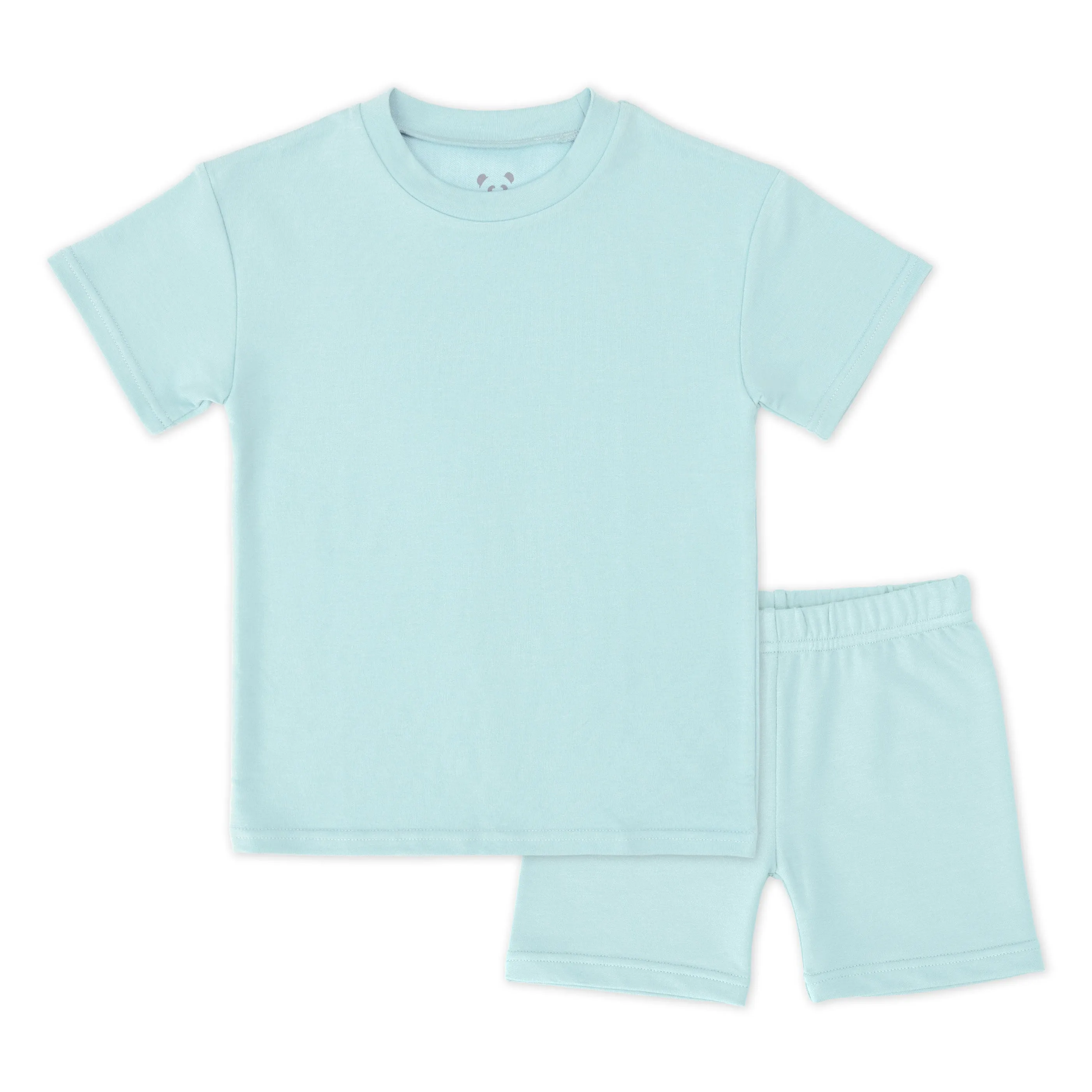 Adventure Blue Bamboo Blend Kid's Oversized Tee & Biker Short Set