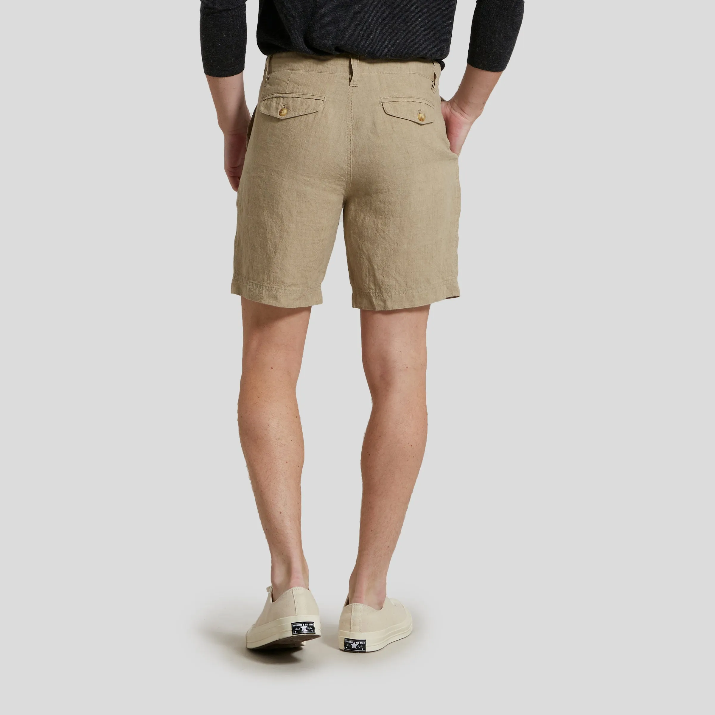 Aventura Washed Linen Shorts  - Safari