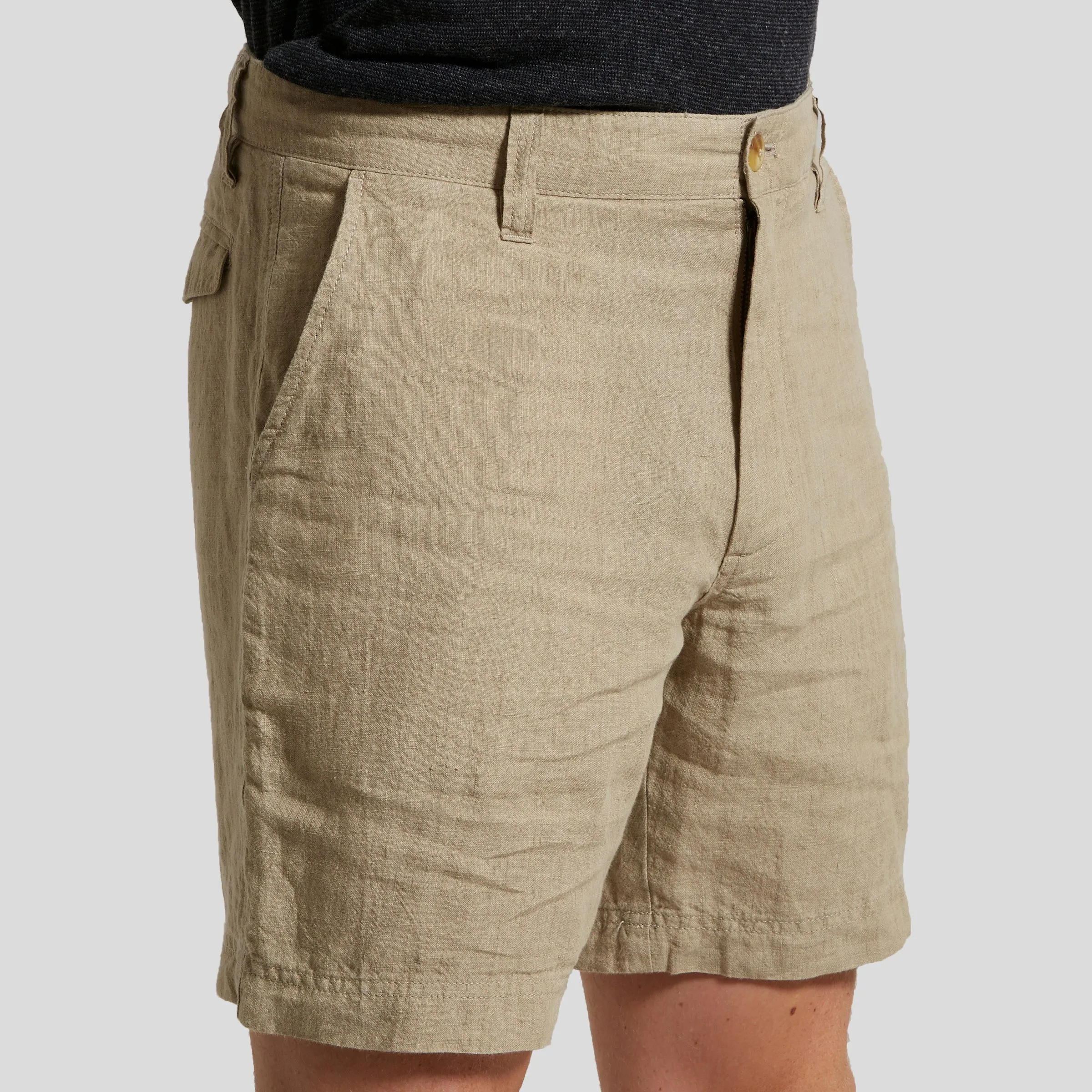 Aventura Washed Linen Shorts  - Safari