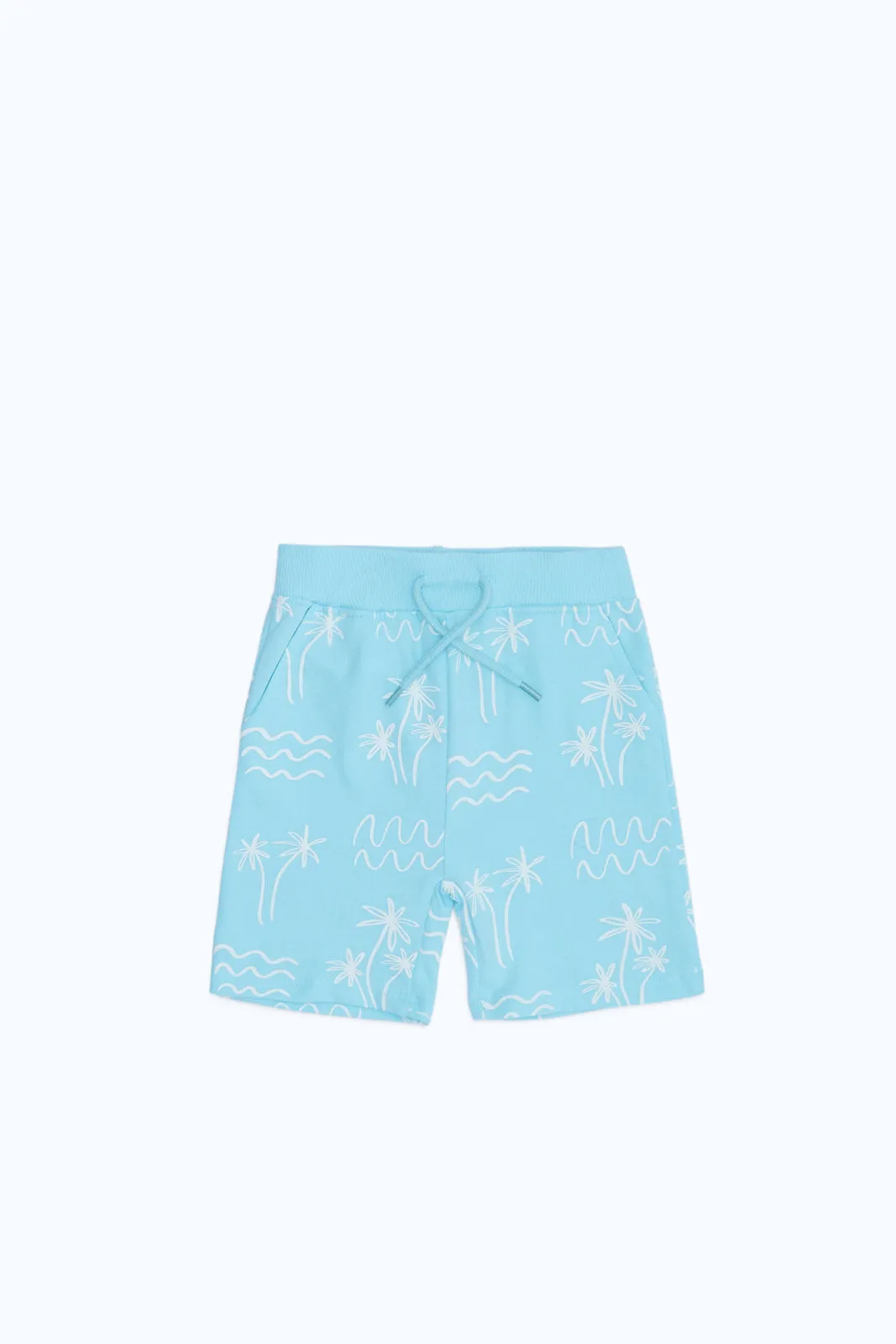 Baby Boys Blue Palm Printed Active Shorts