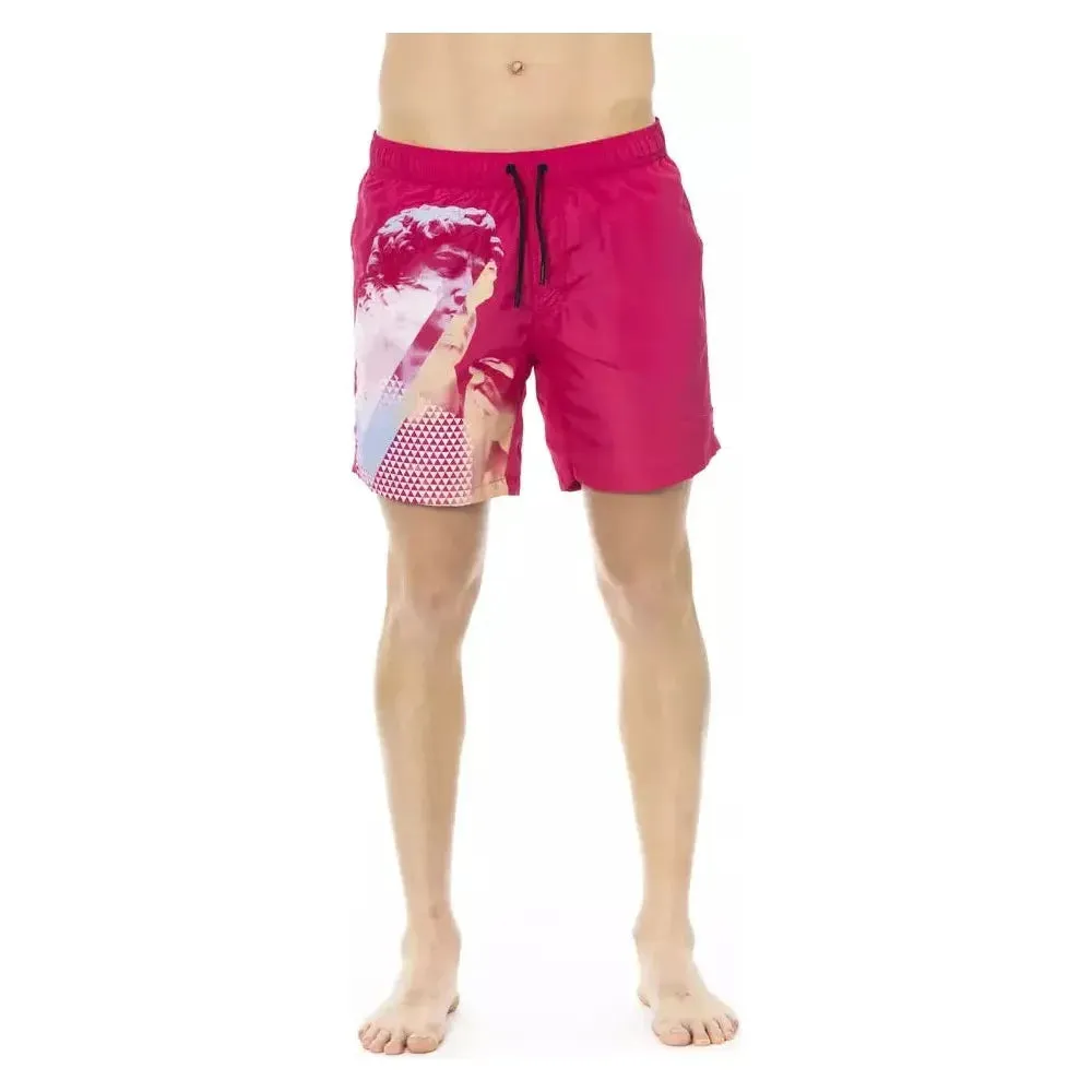 Bikkembergs Fuchsia Polyester Men Swim Short