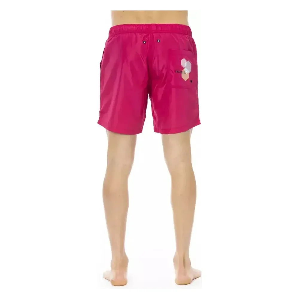 Bikkembergs Fuchsia Polyester Men Swim Short