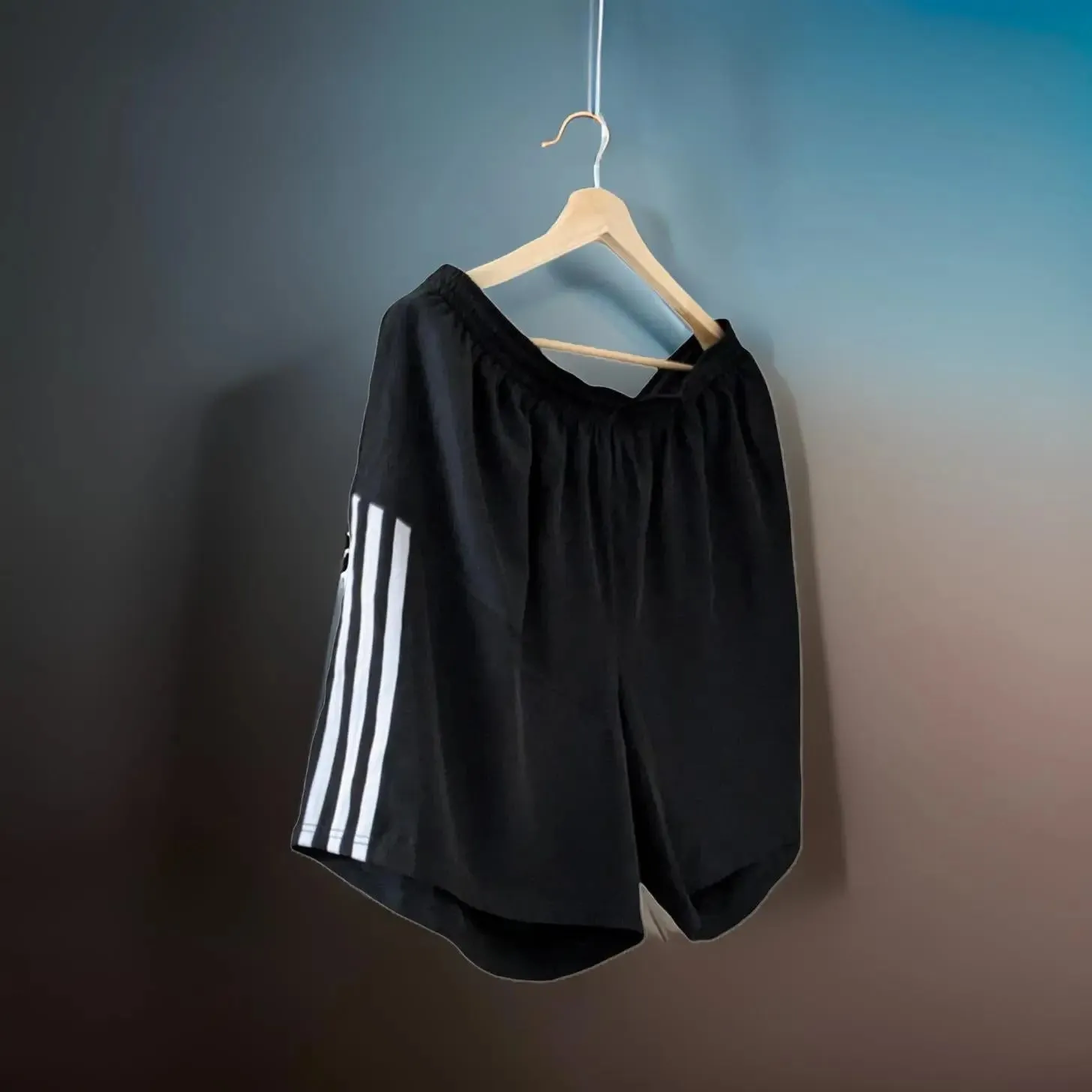 Black Striped Gym Shorts