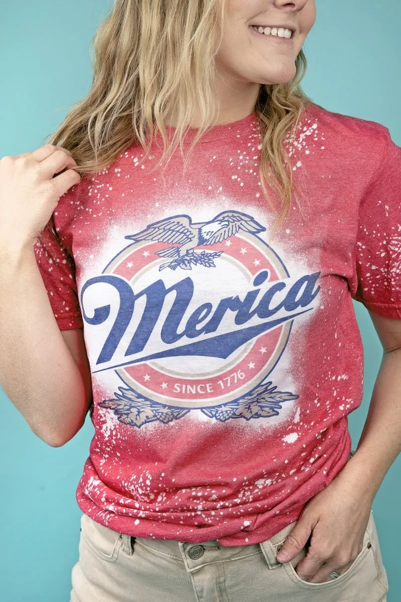 Bleached Merica Softstyle Adult T-Shirt