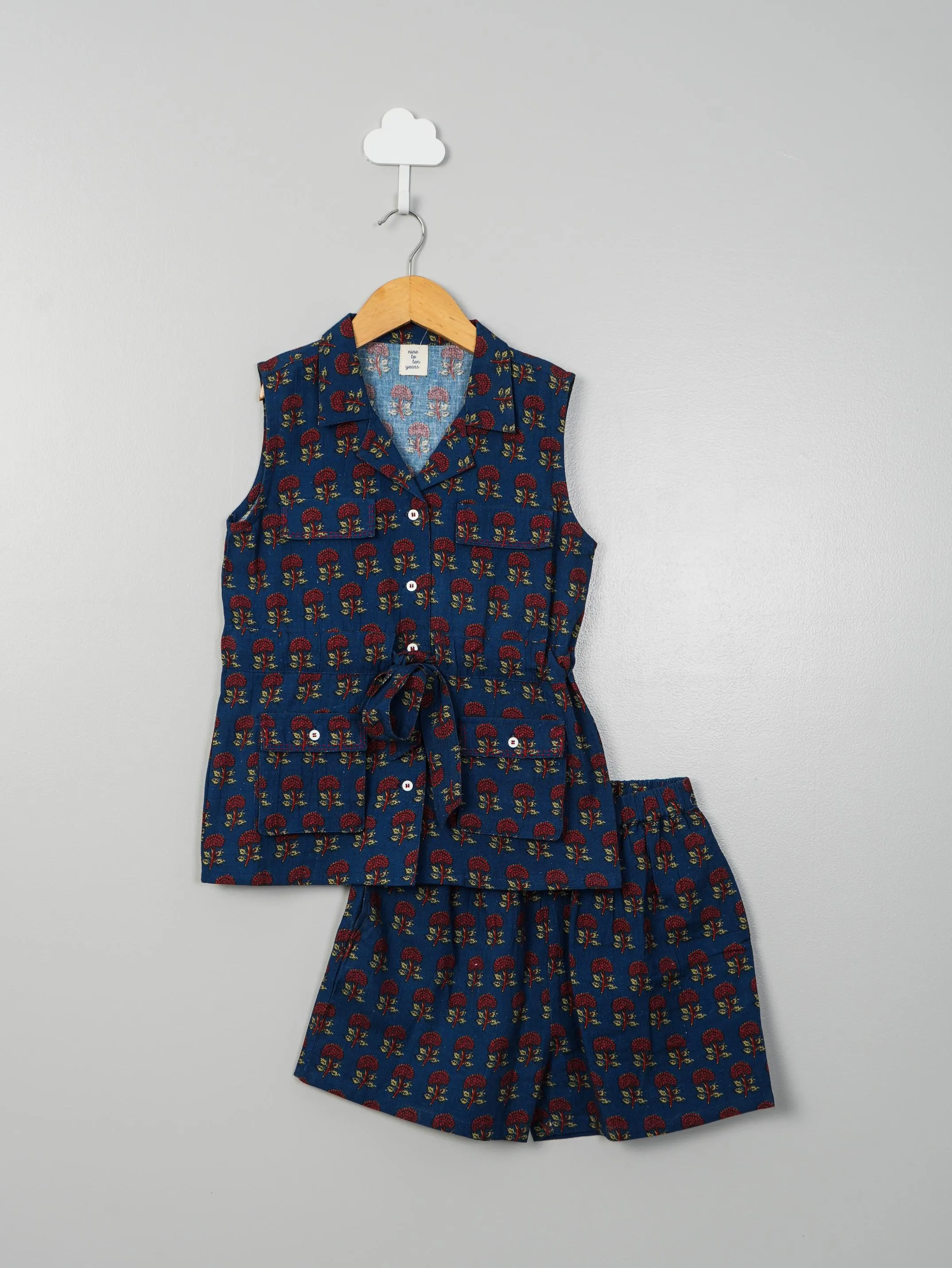 Blue Block Print Co-ord Set