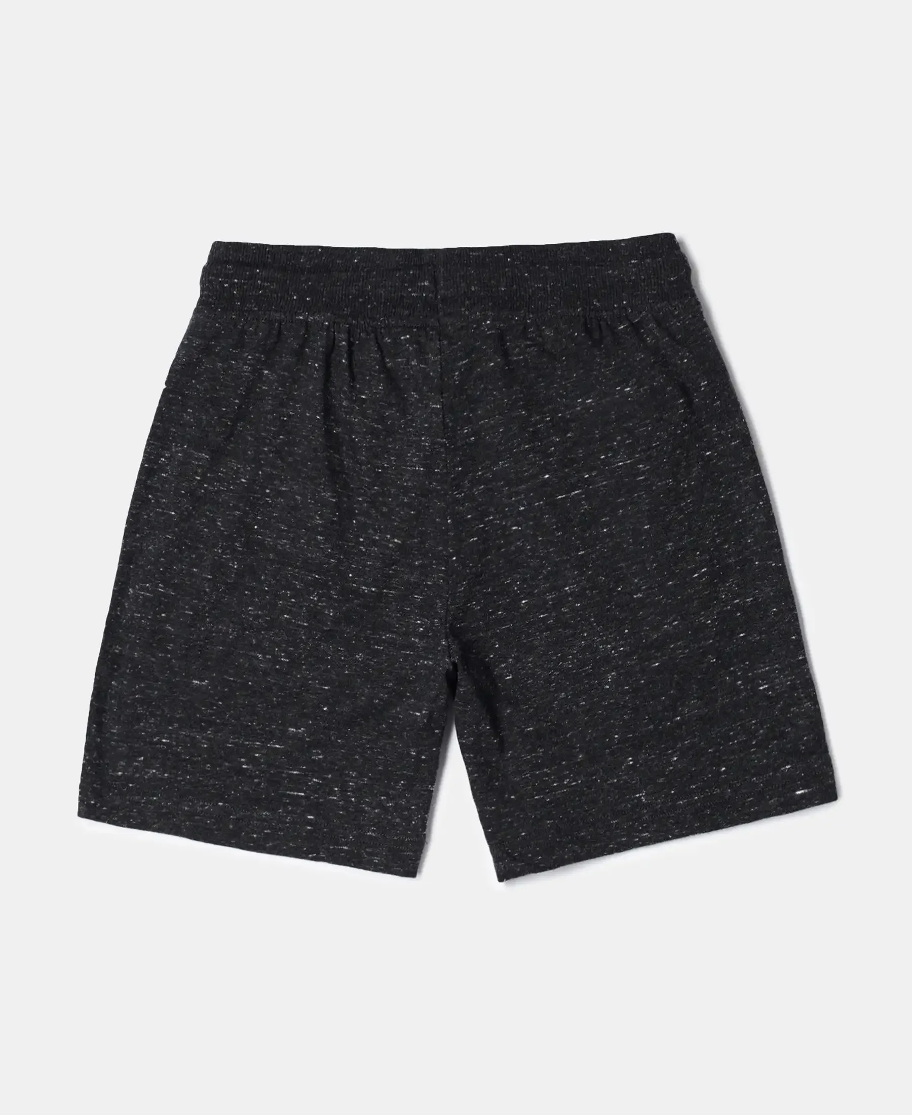 Boy's Super Combed Cotton Rich Graphic Printed Shorts - Black Snow Melange