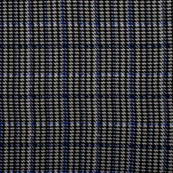 Bubble Crepe Print - Houndstooth - Blue