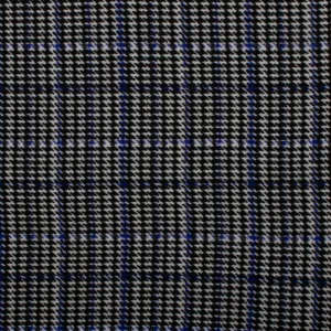 Bubble Crepe Print - Houndstooth - Blue