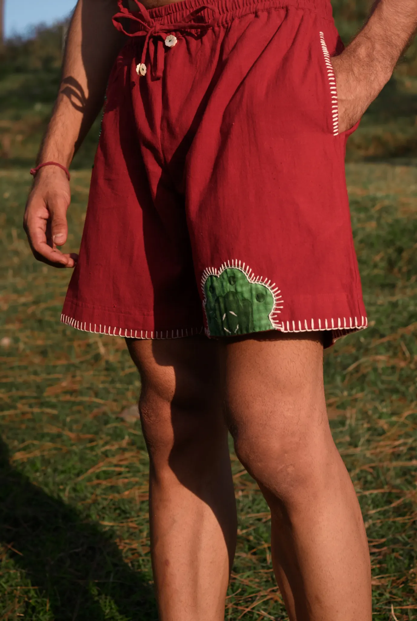 Cayenne Handloom Applique Shorts