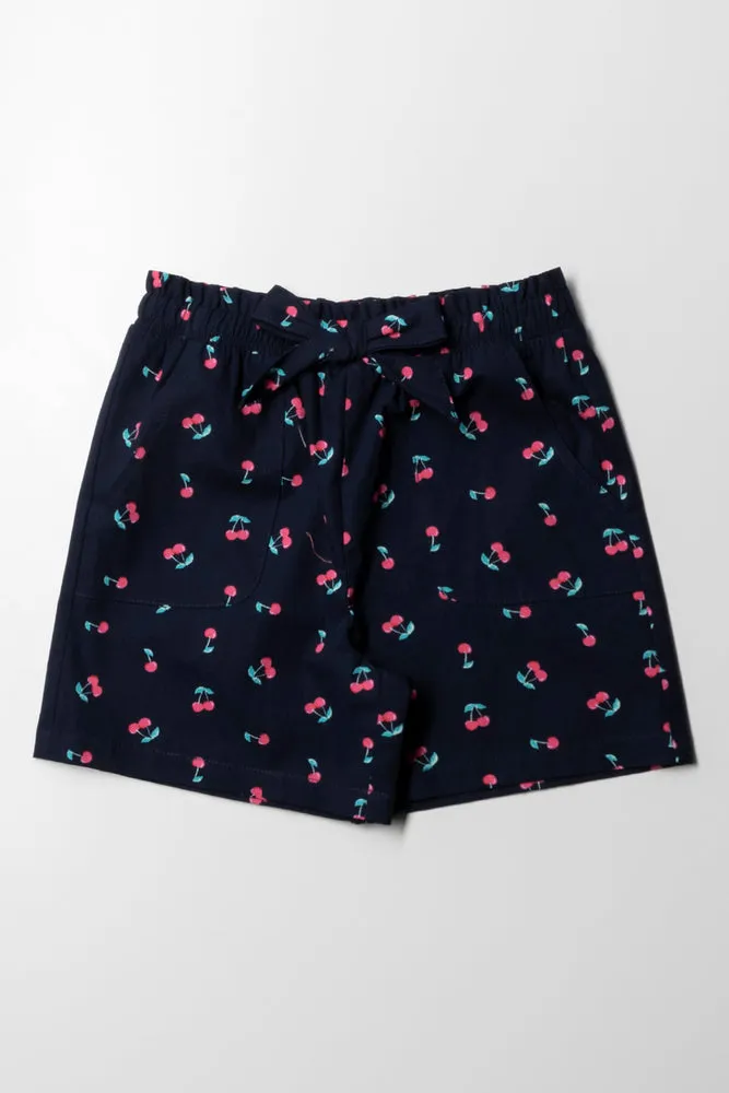 Cherry Shorts Navy