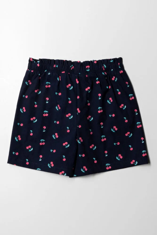 Cherry Shorts Navy