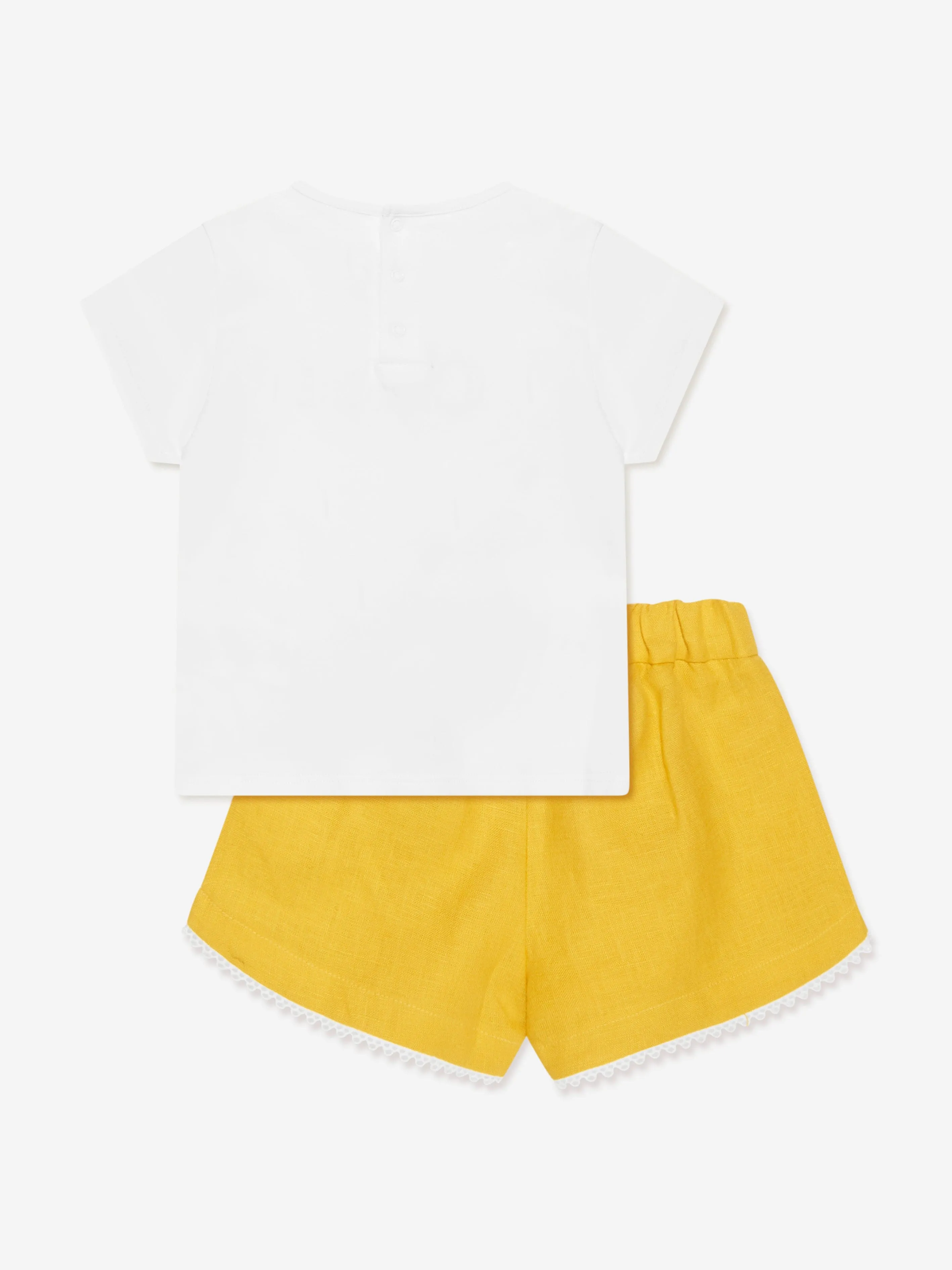 Chloé Baby Girls Organic Cotton Shorts Set in Yellow