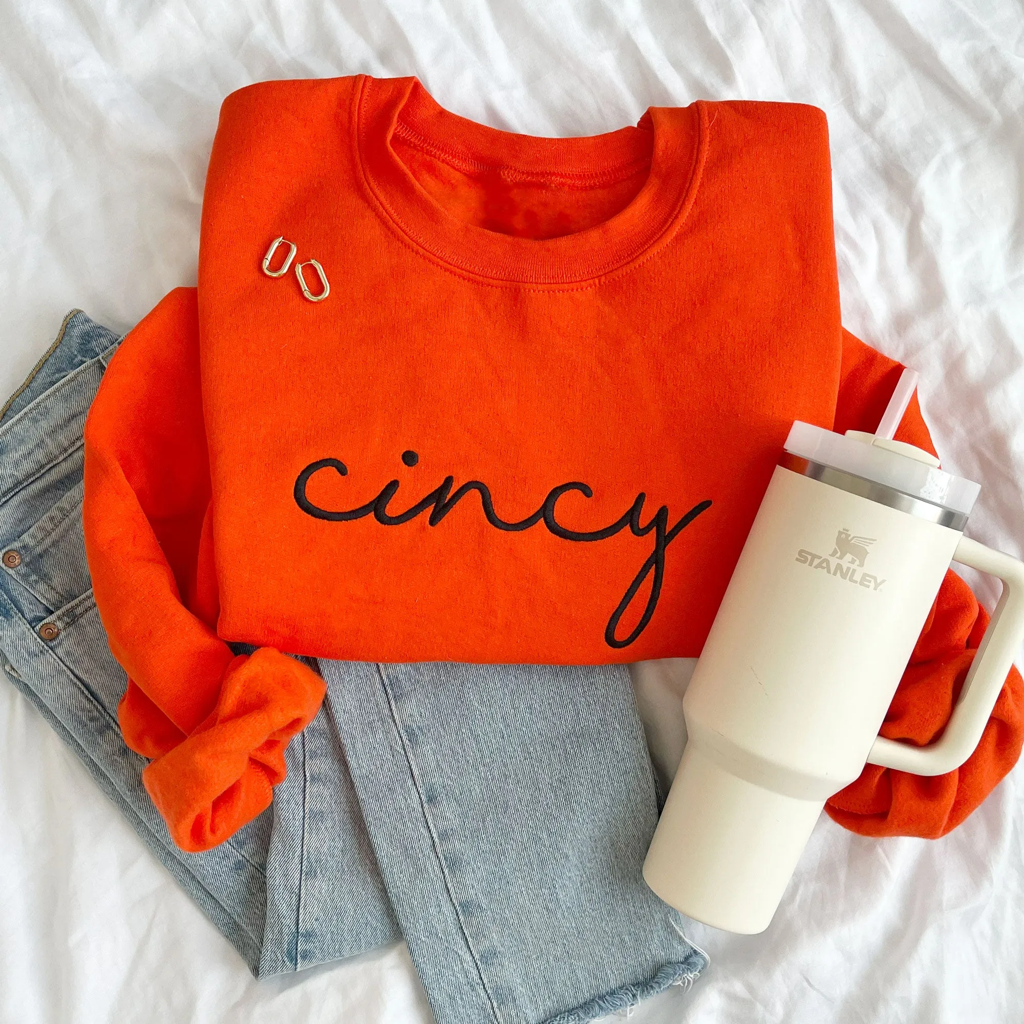 Cincy Embroidered Crewneck Sweatshirt