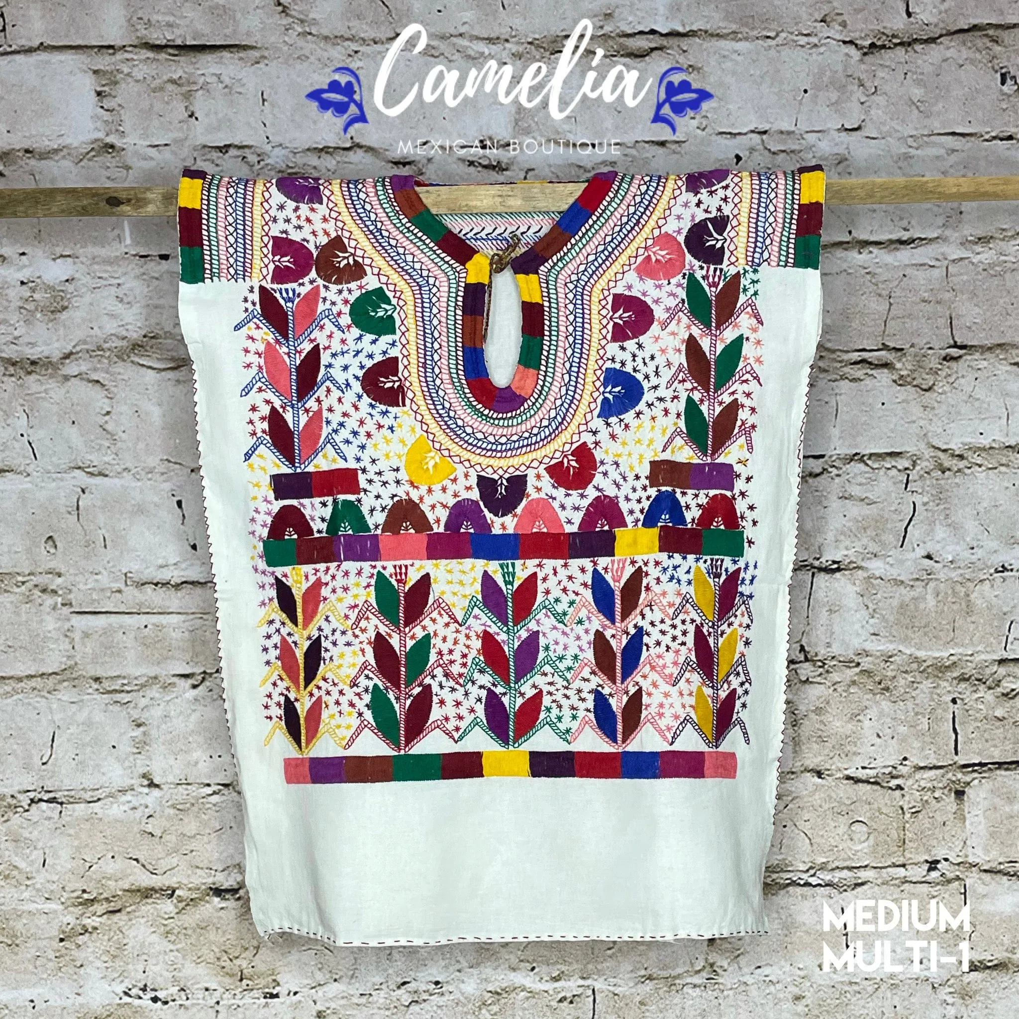 Corn Motif Mexican Blouse Sleeveless