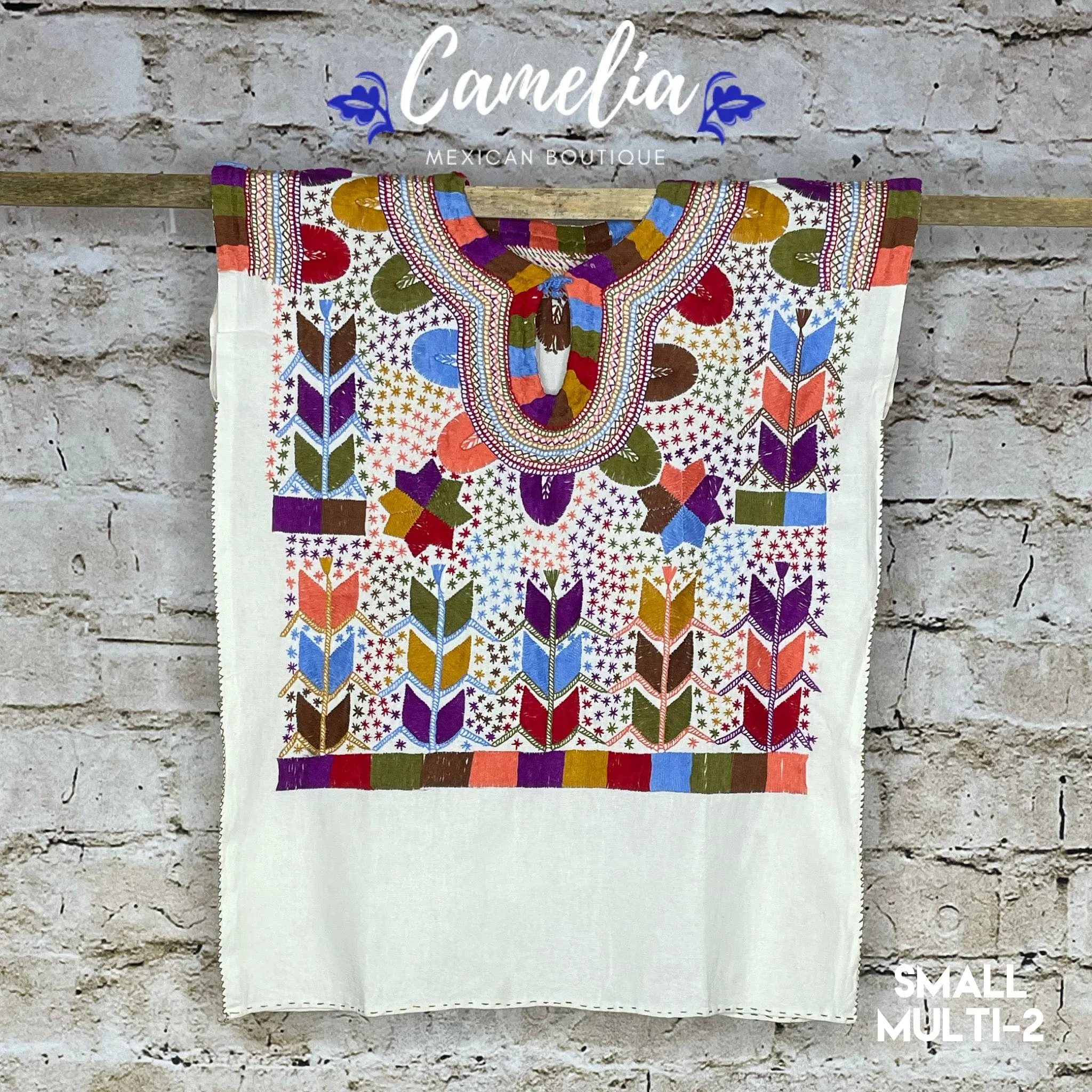 Corn Motif Mexican Blouse Sleeveless