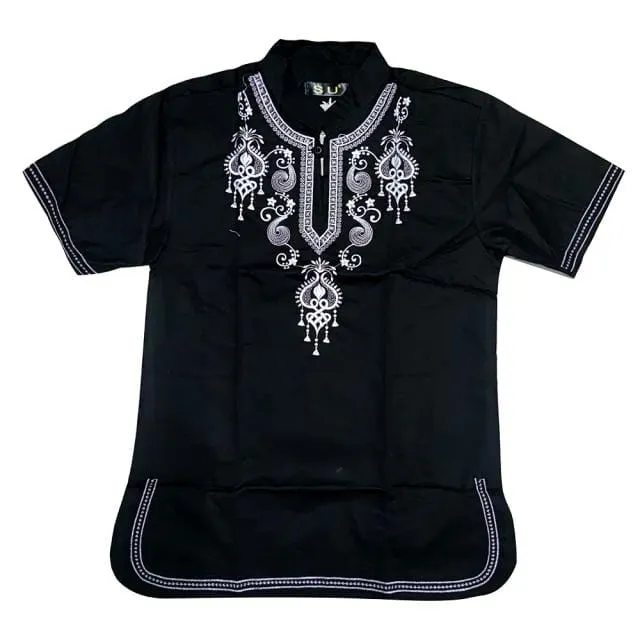 Dashikiage Embroidered African Men's Hippie Vintage Top Haute Tribal Blouse Dashiki Nigerian Native Ankara T-shirt