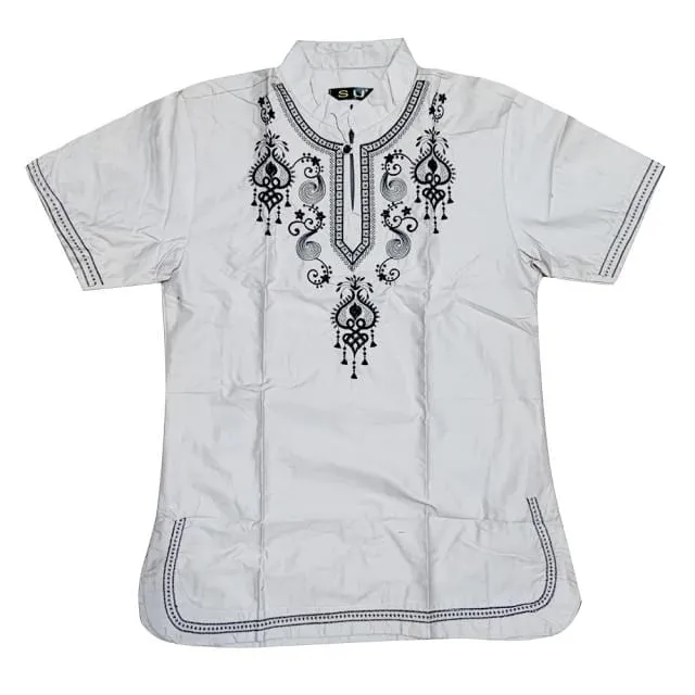 Dashikiage Embroidered African Men's Hippie Vintage Top Haute Tribal Blouse Dashiki Nigerian Native Ankara T-shirt