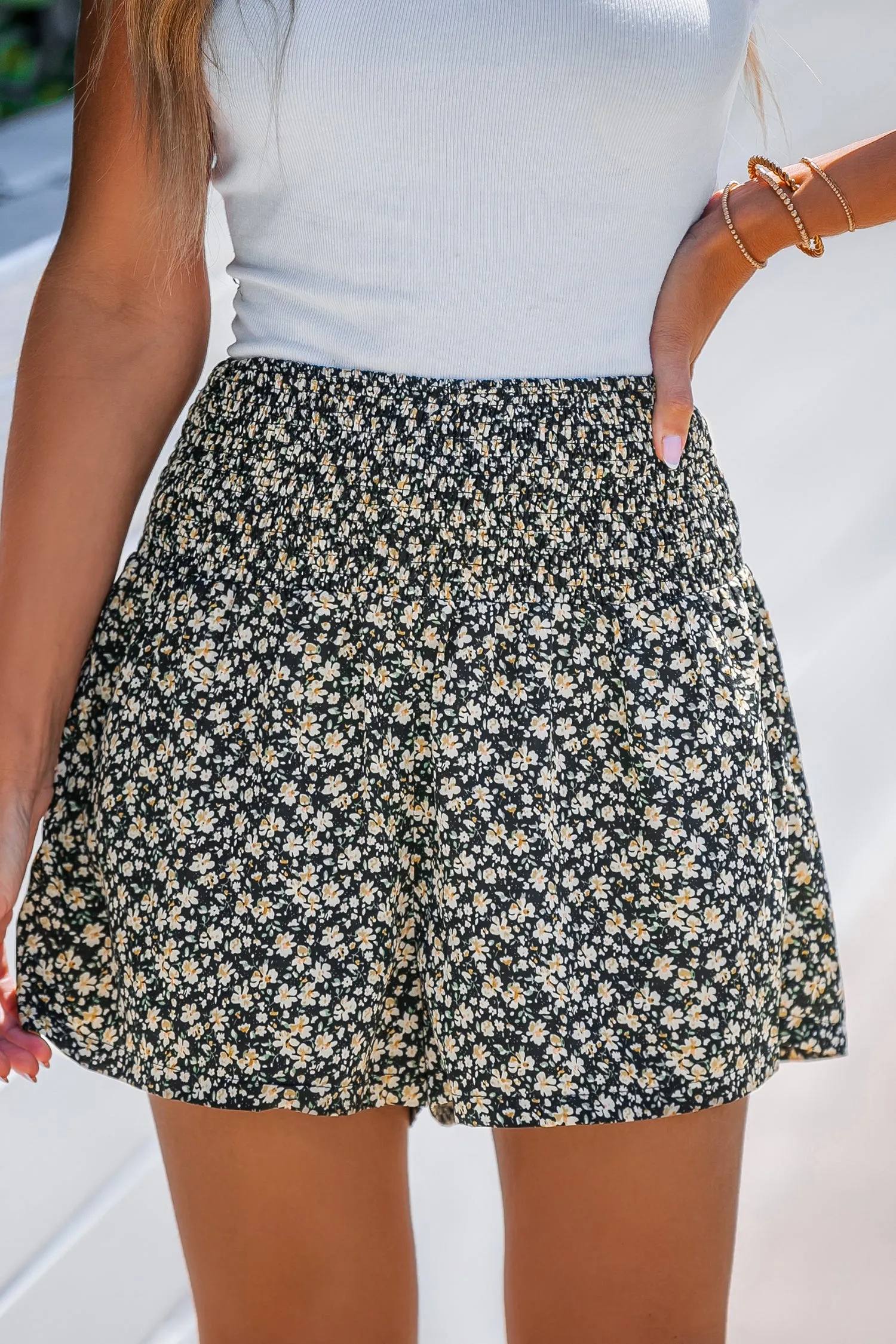 Ditsy Floral Smocked Shorts