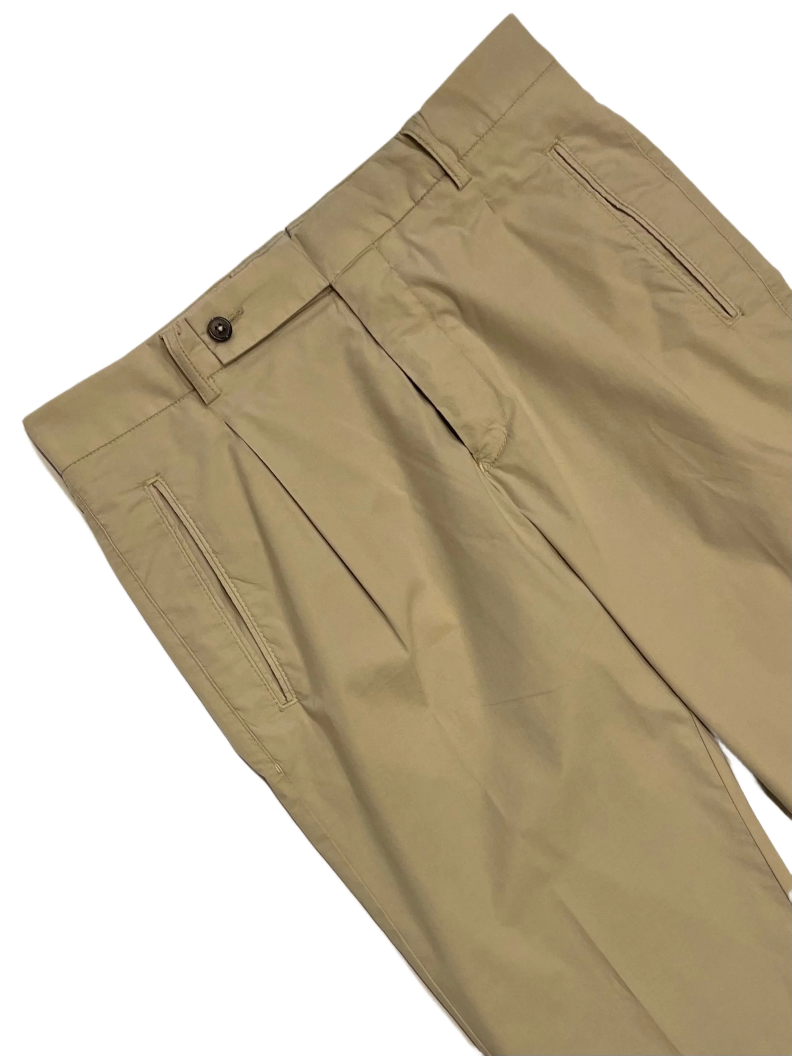 FRESH Nervi Cotton Lyocell Pleated Chino Pants In Beige