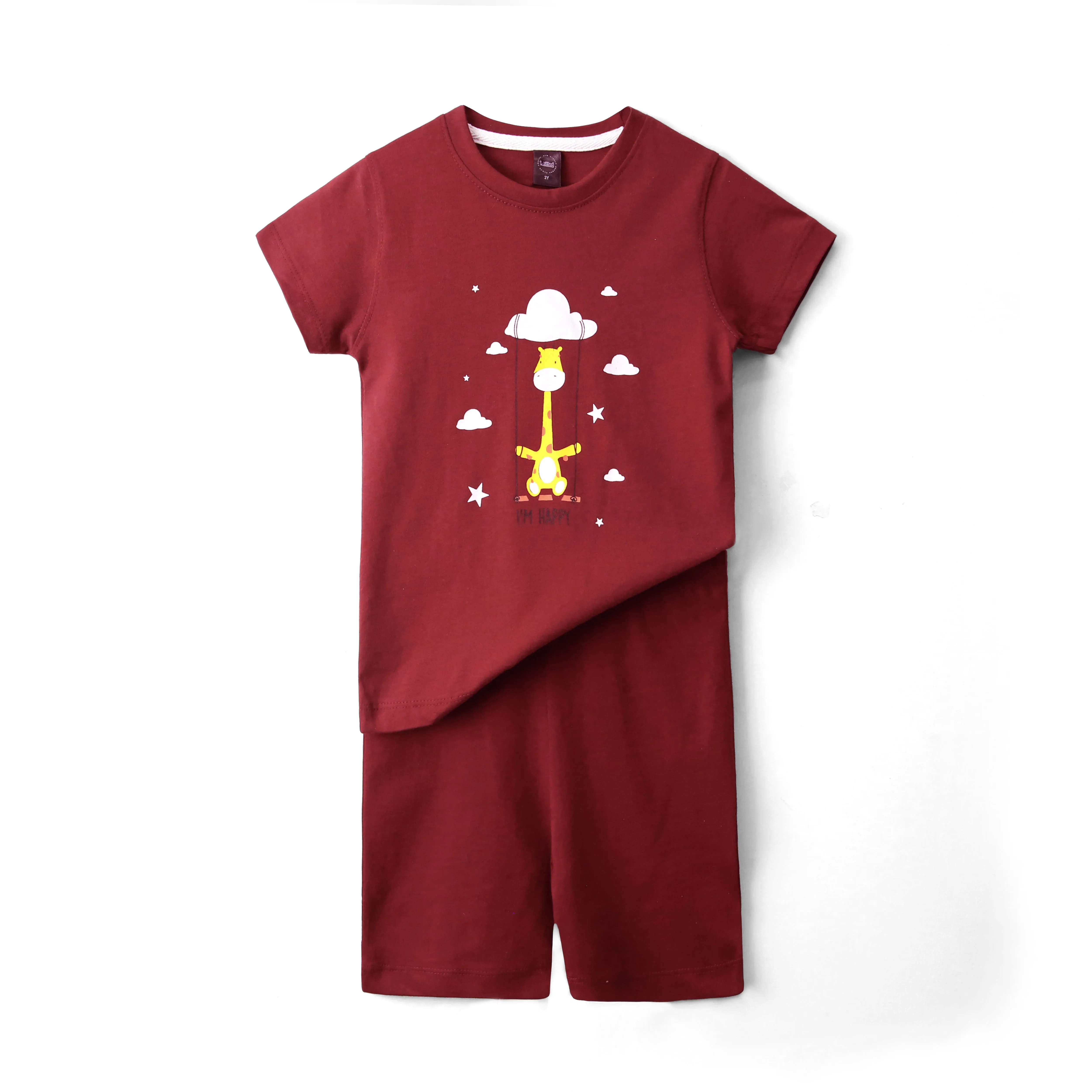 Giraffe print tee shirt and shorts for infants