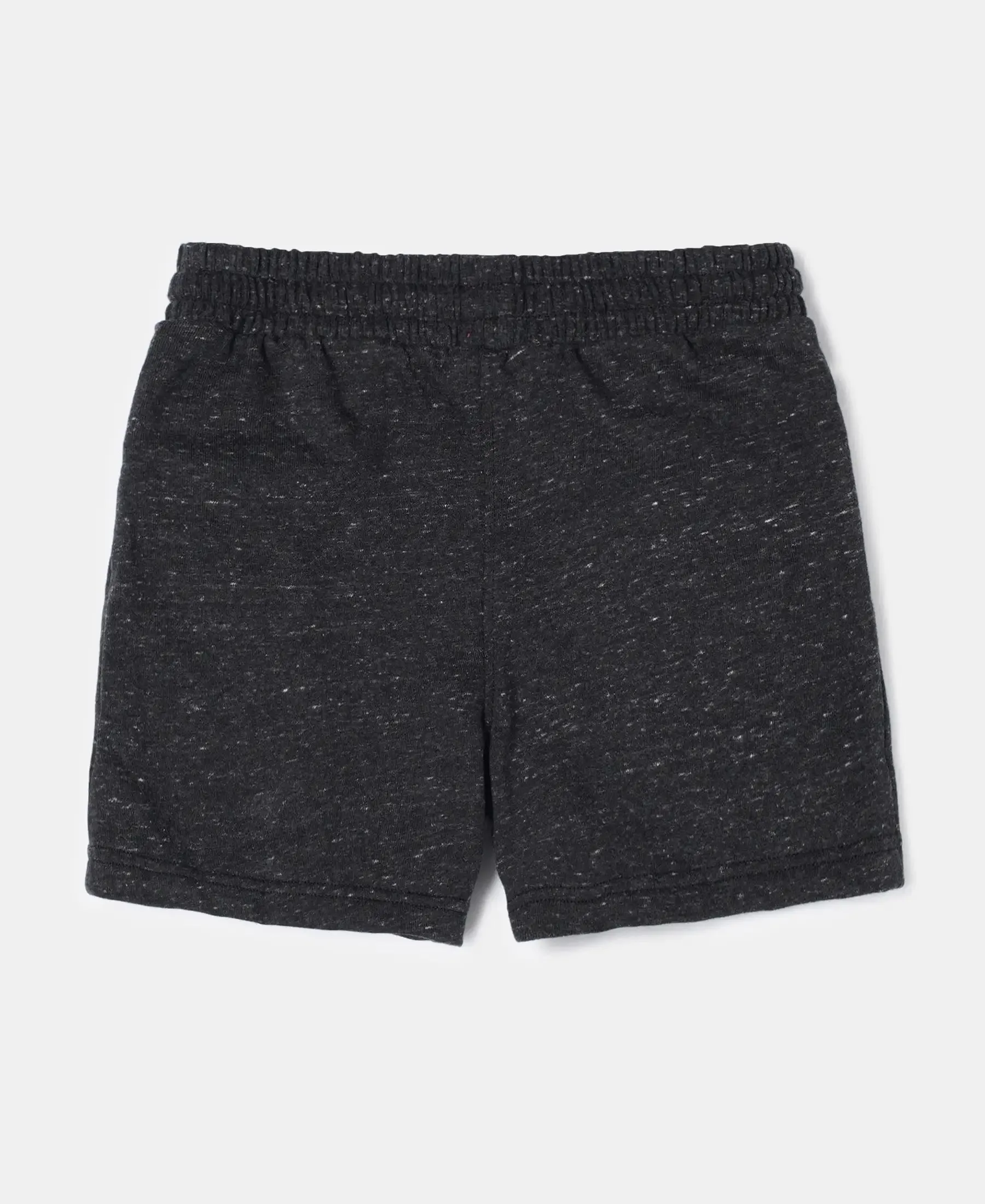 Girl's Super Combed Cotton French Terry Solid Shorts - Black Snow Melange