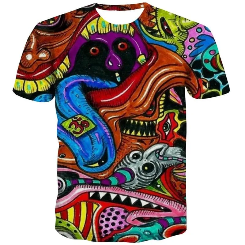 Hippie T shirt Men Funny Shirt Print Colorful Tshirt Printed Harajuku Anime Clothes