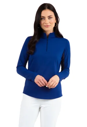 IBKUL Long Sleeve Mock Neck Top - Navy