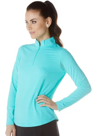 IBKUL Long Sleeve Mock Neck Top - Seafoam