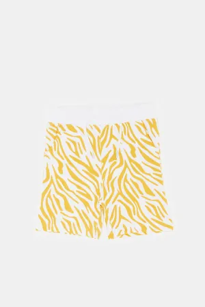 Infant Boys Yellow Printed Active Short