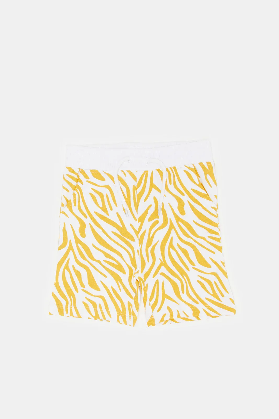 Infant Boys Yellow Printed Active Short