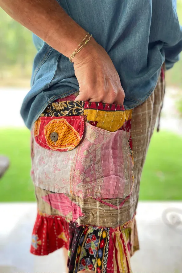 Kantha Sunrise "Patchwork" Shorts by Jaded Gypsy