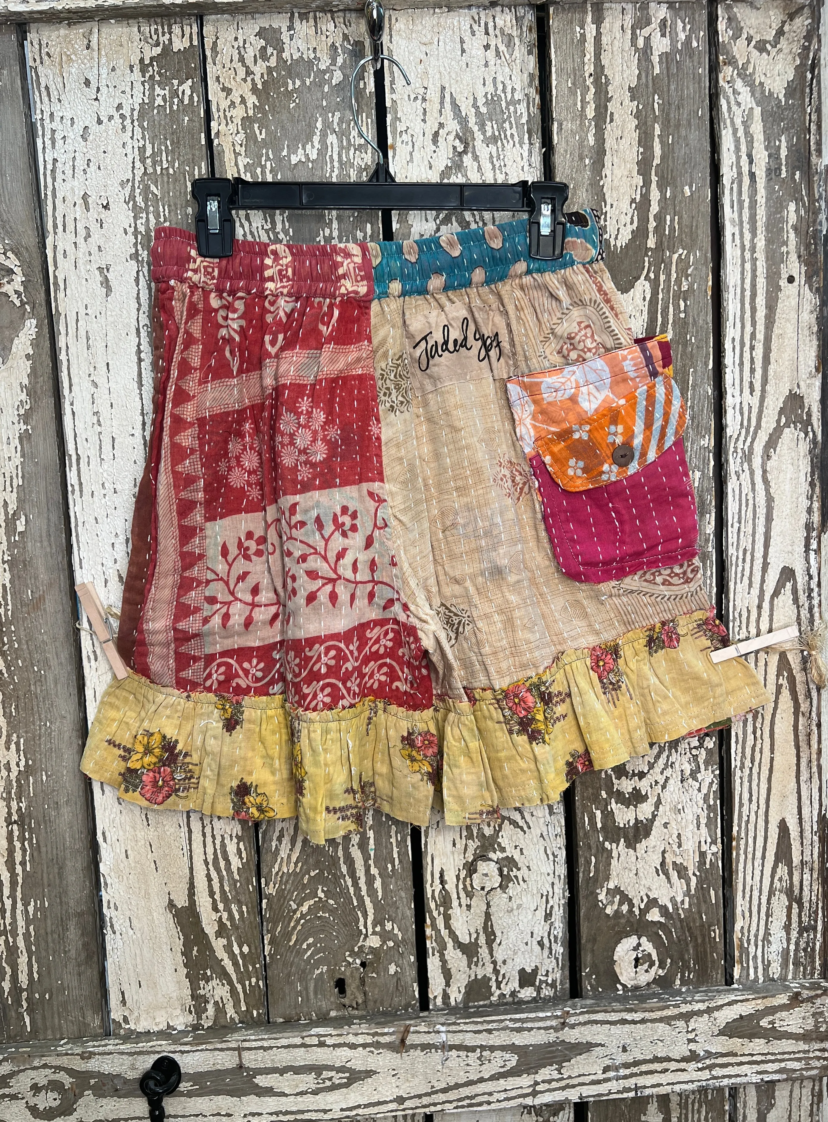 Kantha Sunrise "Patchwork" Shorts by Jaded Gypsy