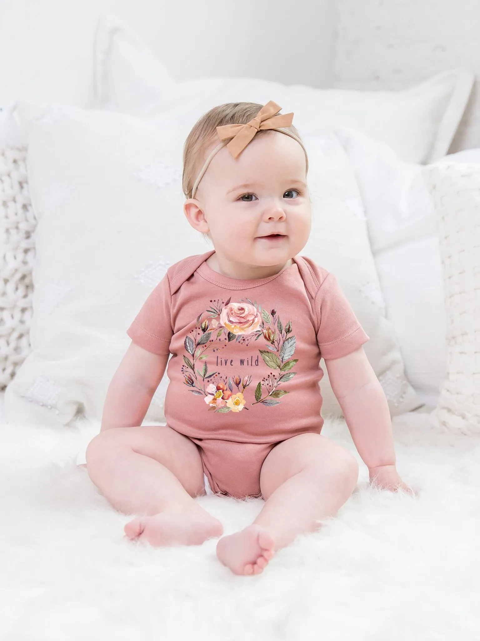 Live Wild Floral Organic Baby Onesie®