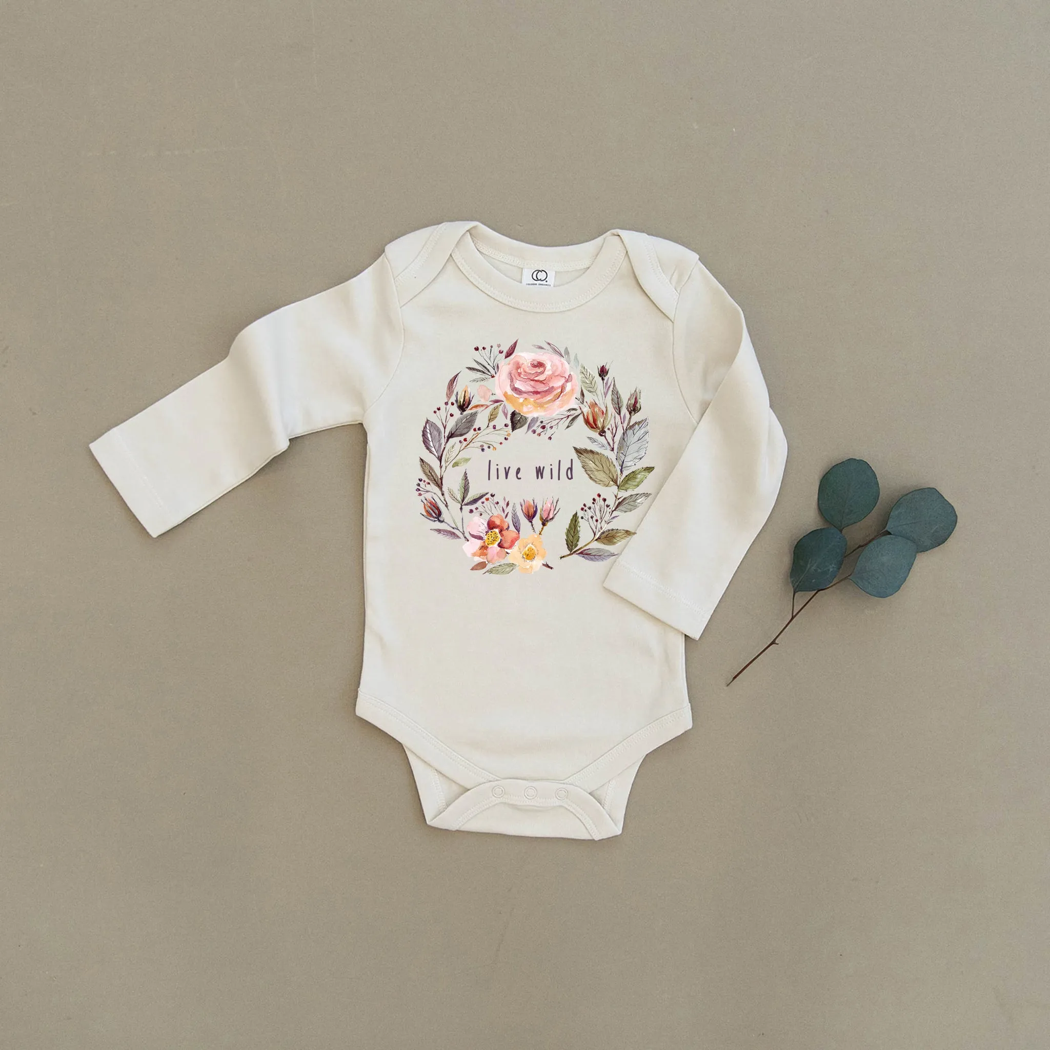 Live Wild Floral Organic Baby Onesie®