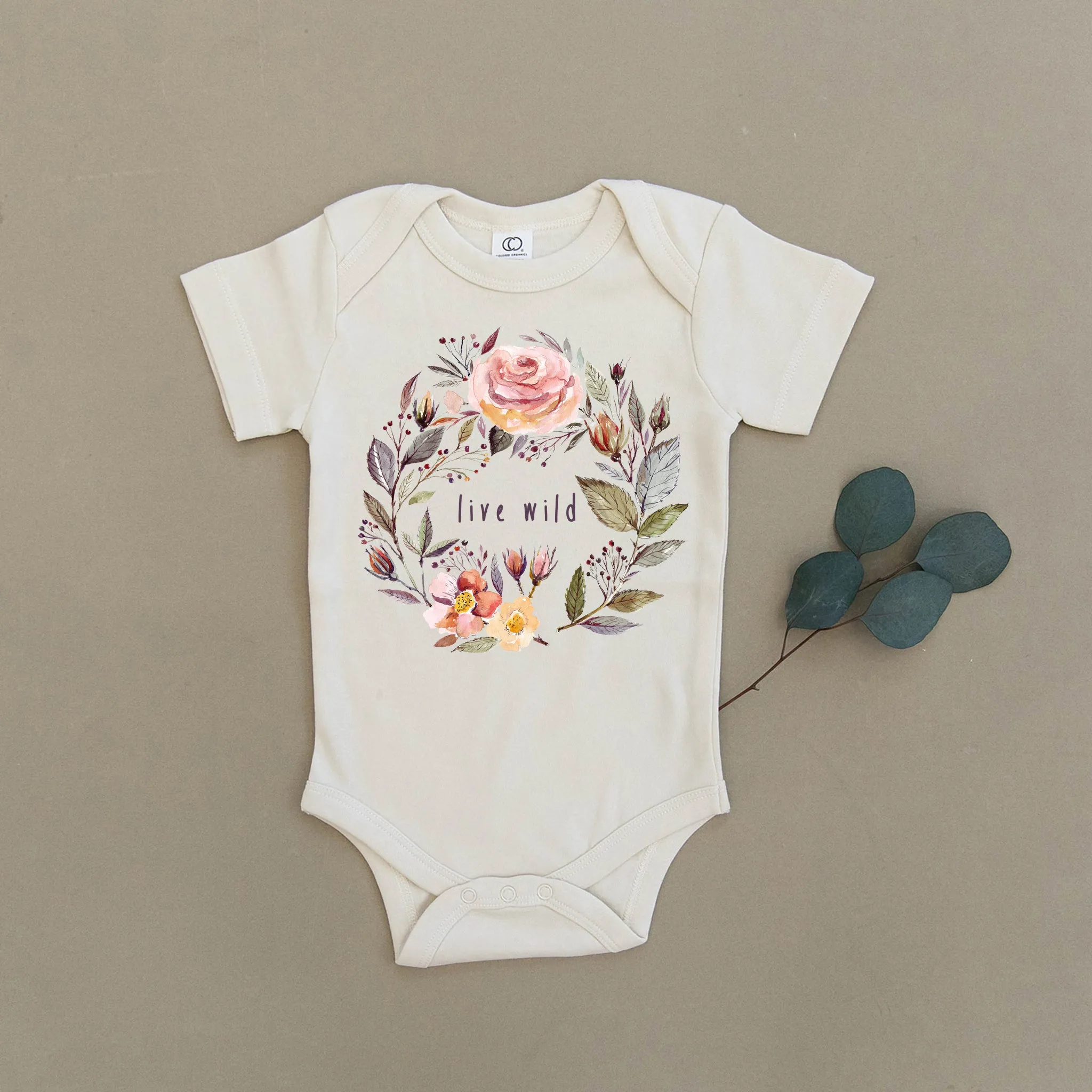 Live Wild Floral Organic Baby Onesie®