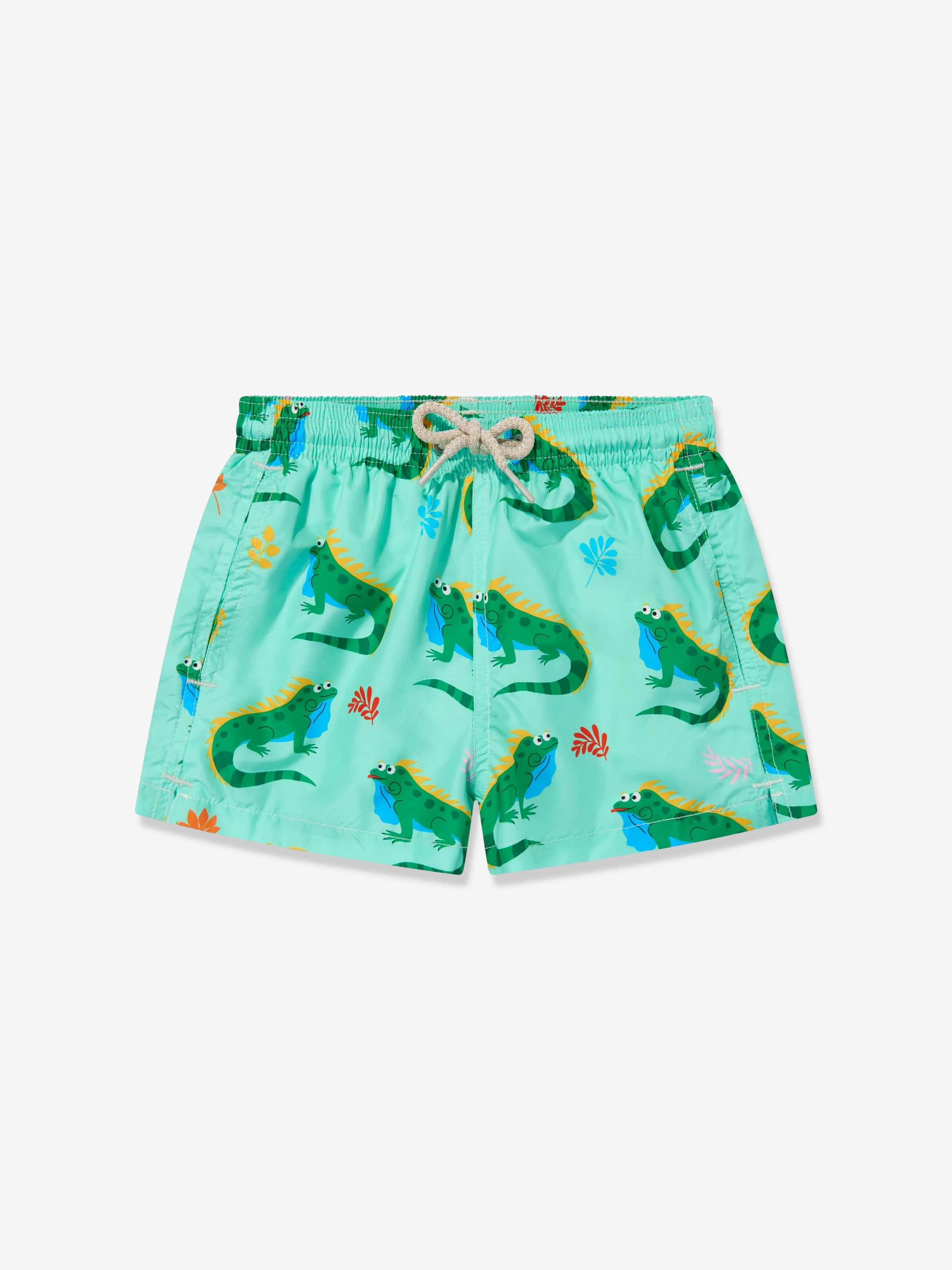 MC2 Saint Barth Boys Funny Iguana Swim Shorts in Green