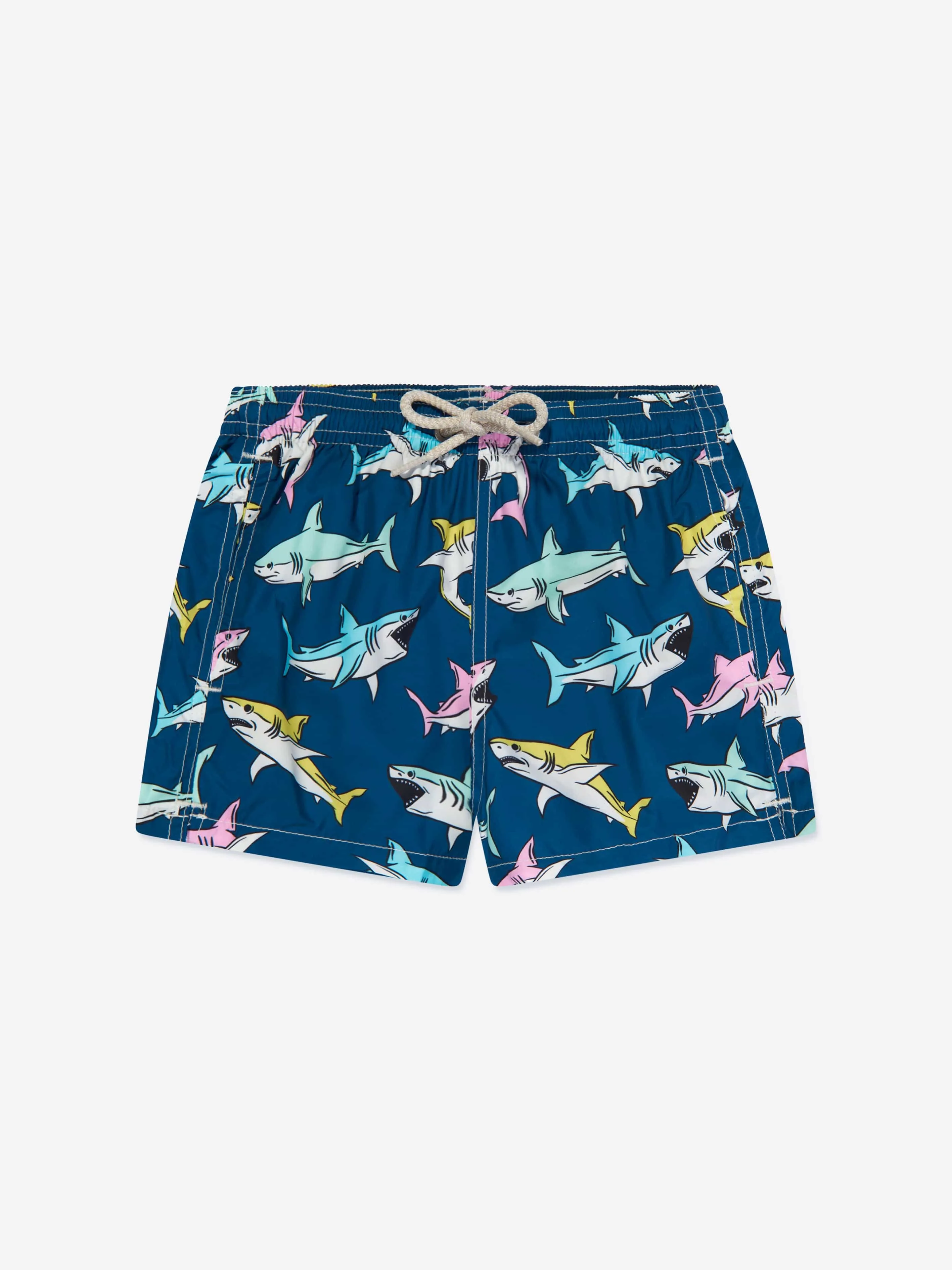 MC2 Saint Barth Boys Shark Swim Shorts in Navy