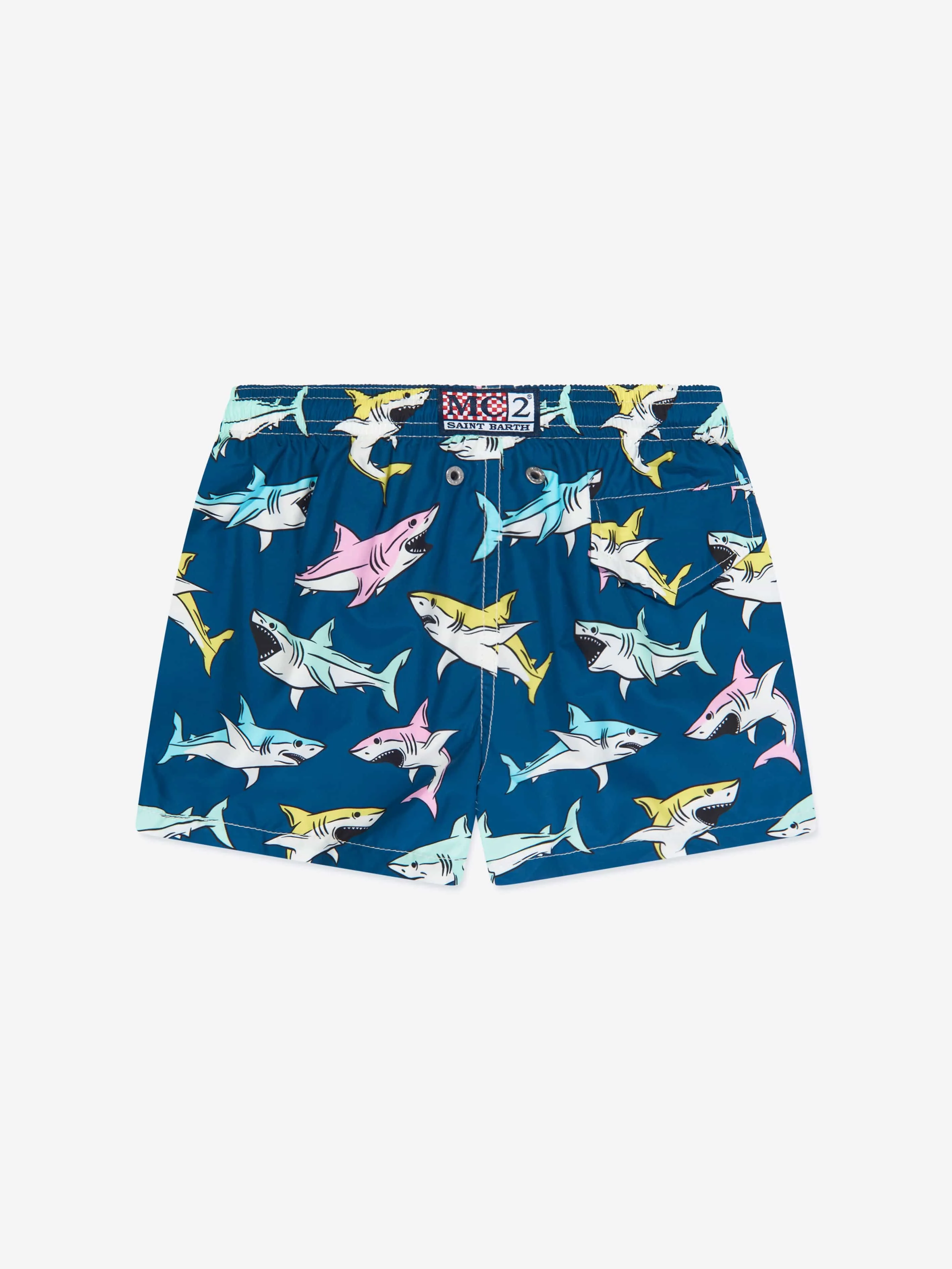 MC2 Saint Barth Boys Shark Swim Shorts in Navy