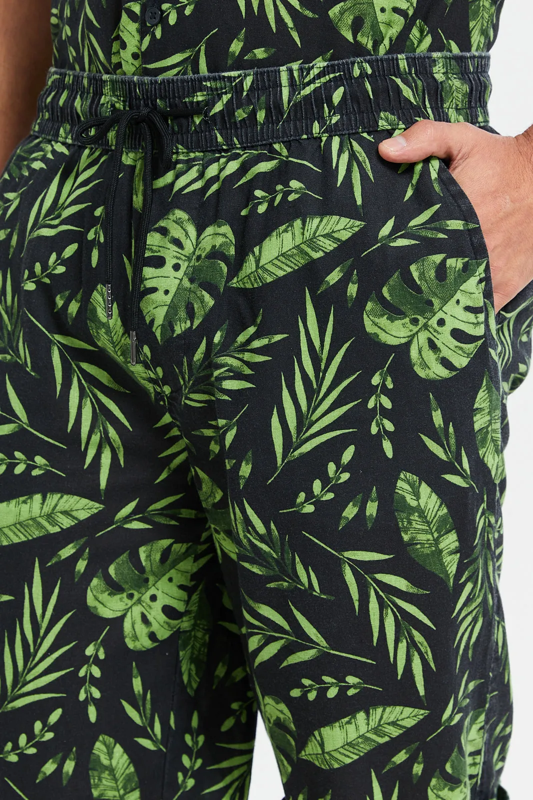 Men Green All-Over Print Bermuda Shorts