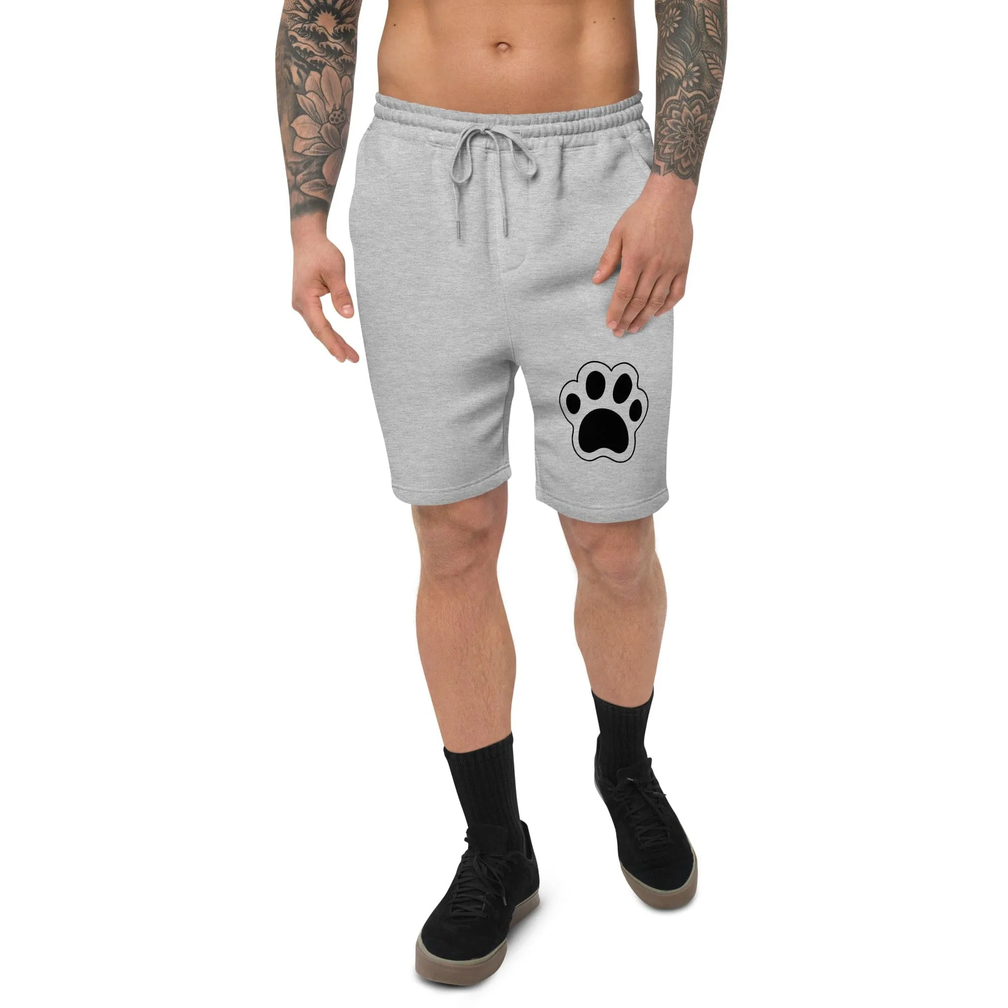 Men's Fleece Shorts with Paw Print