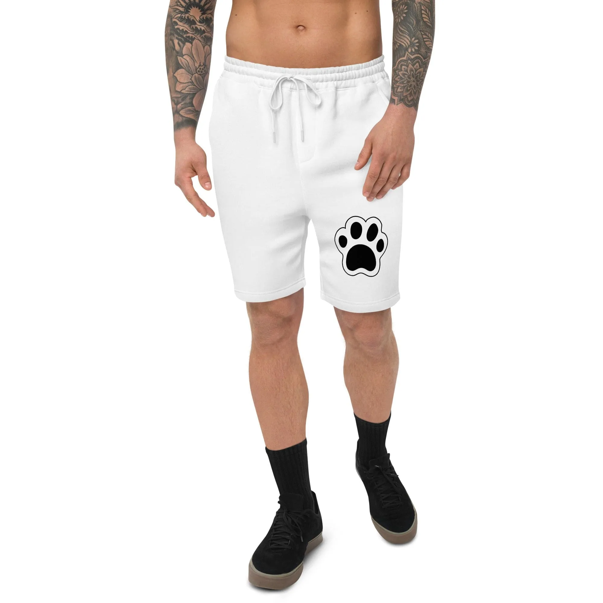 Men's Fleece Shorts with Paw Print