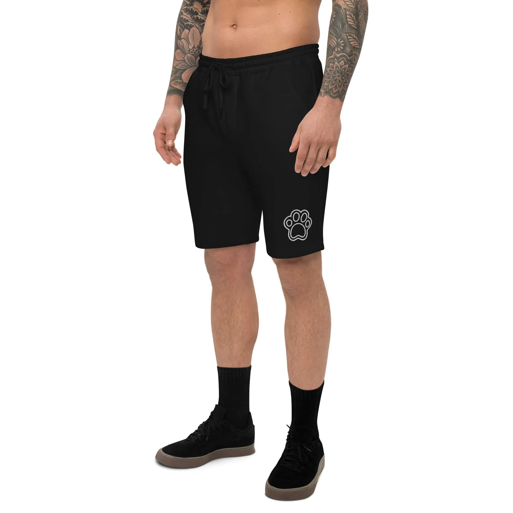 Men's Fleece Shorts with Paw Print