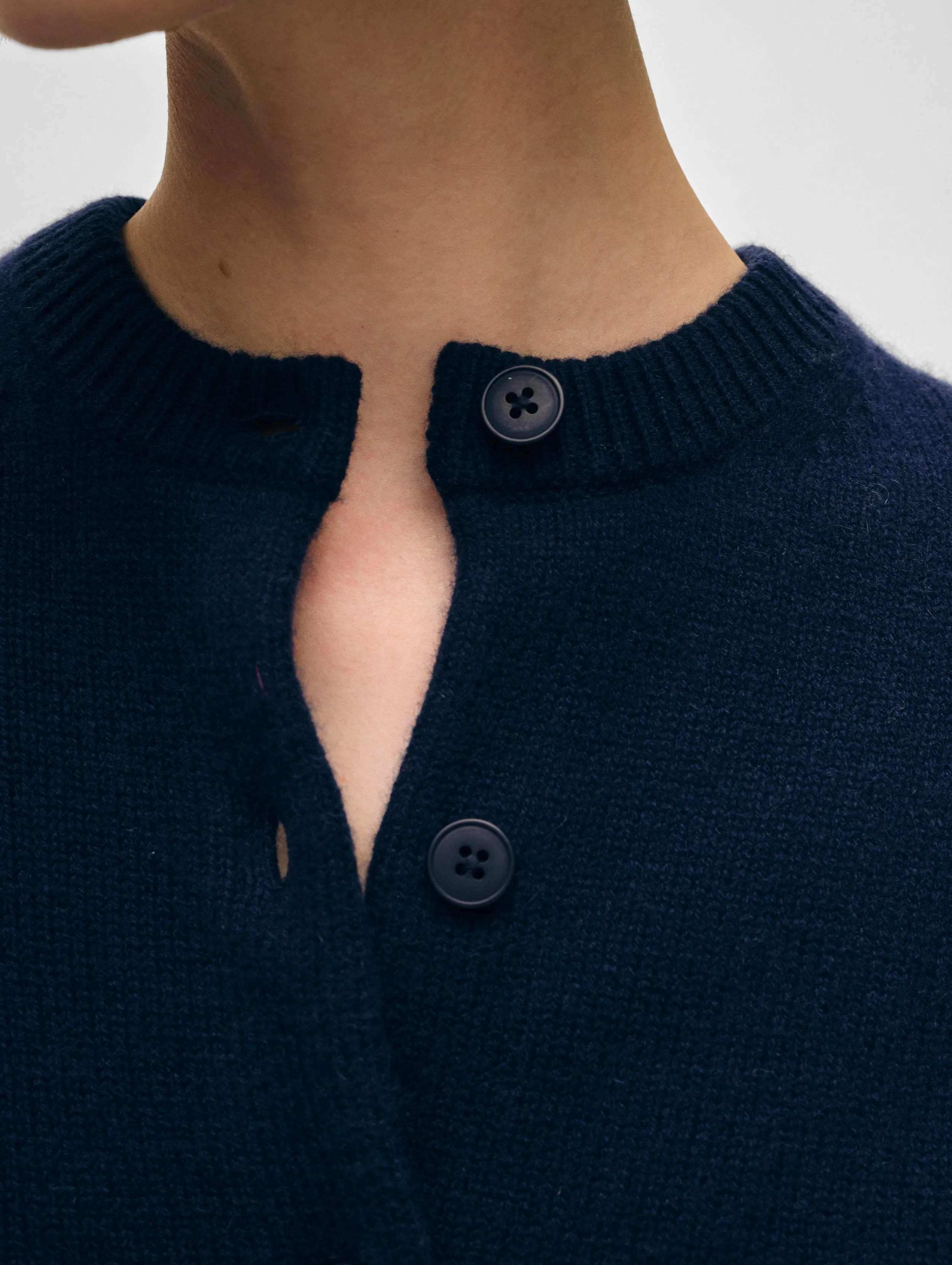 Merino Cashmere Crewneck Cardigan