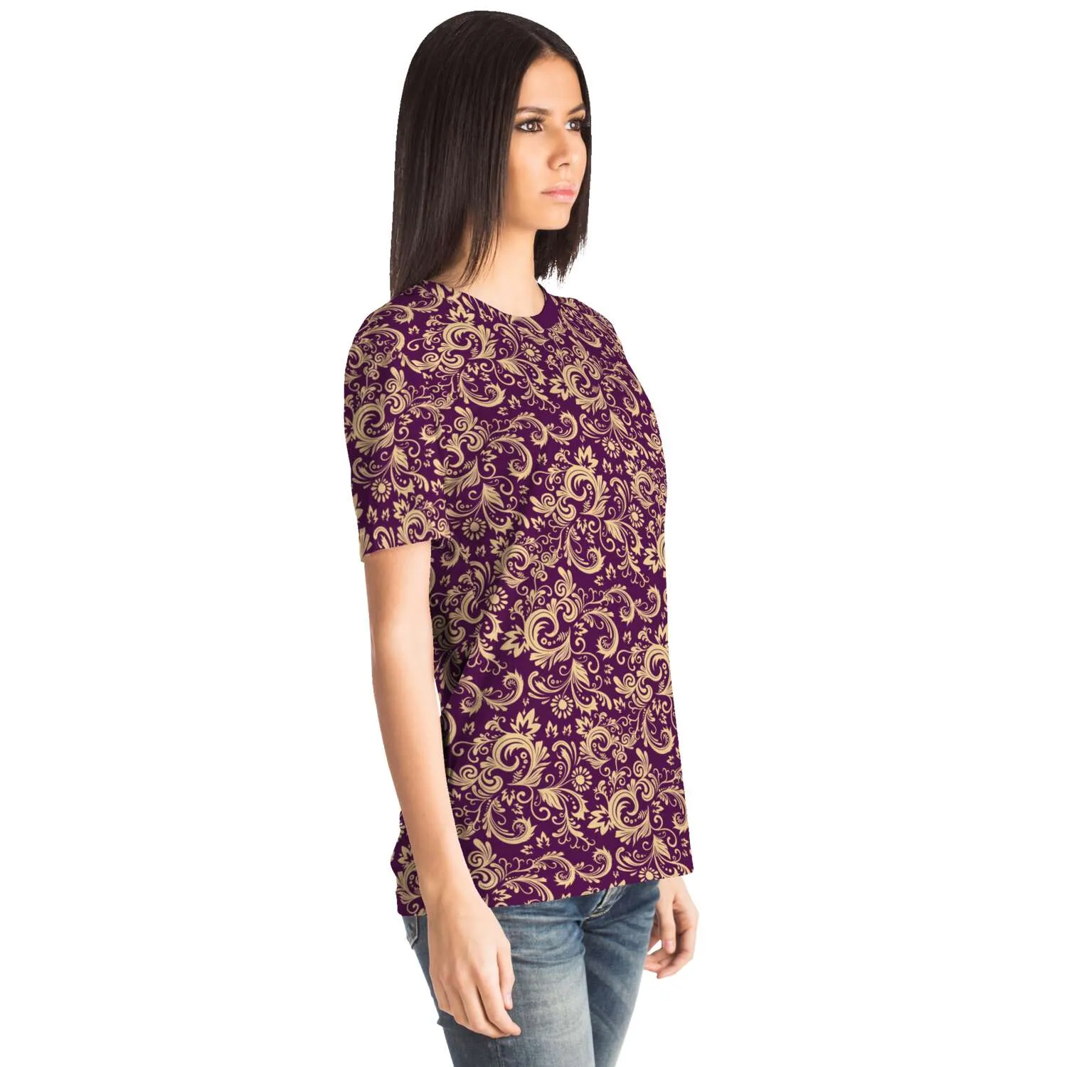 Oriental Floral Pattern - Amethyst | Unisex T-Shirt | Mandalazed