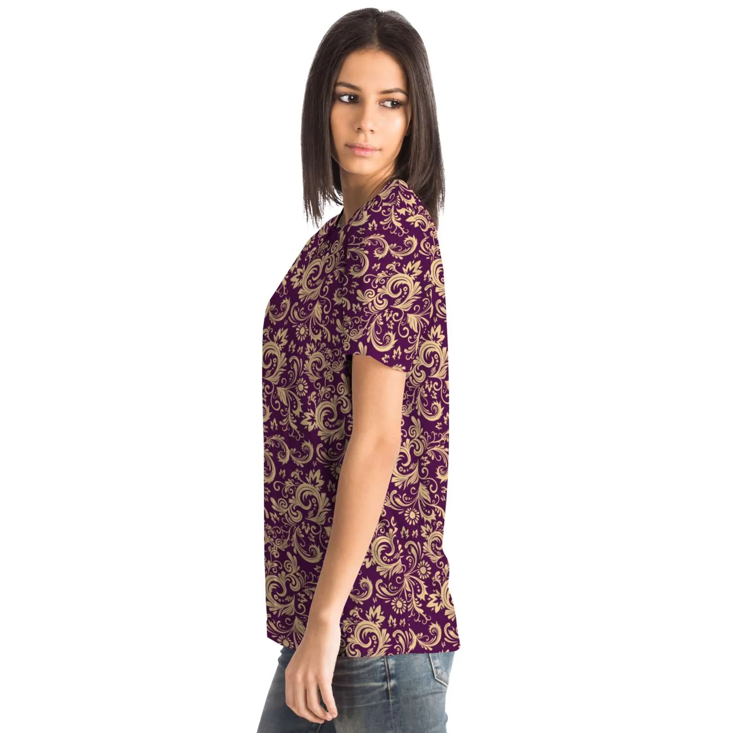 Oriental Floral Pattern - Amethyst | Unisex T-Shirt | Mandalazed