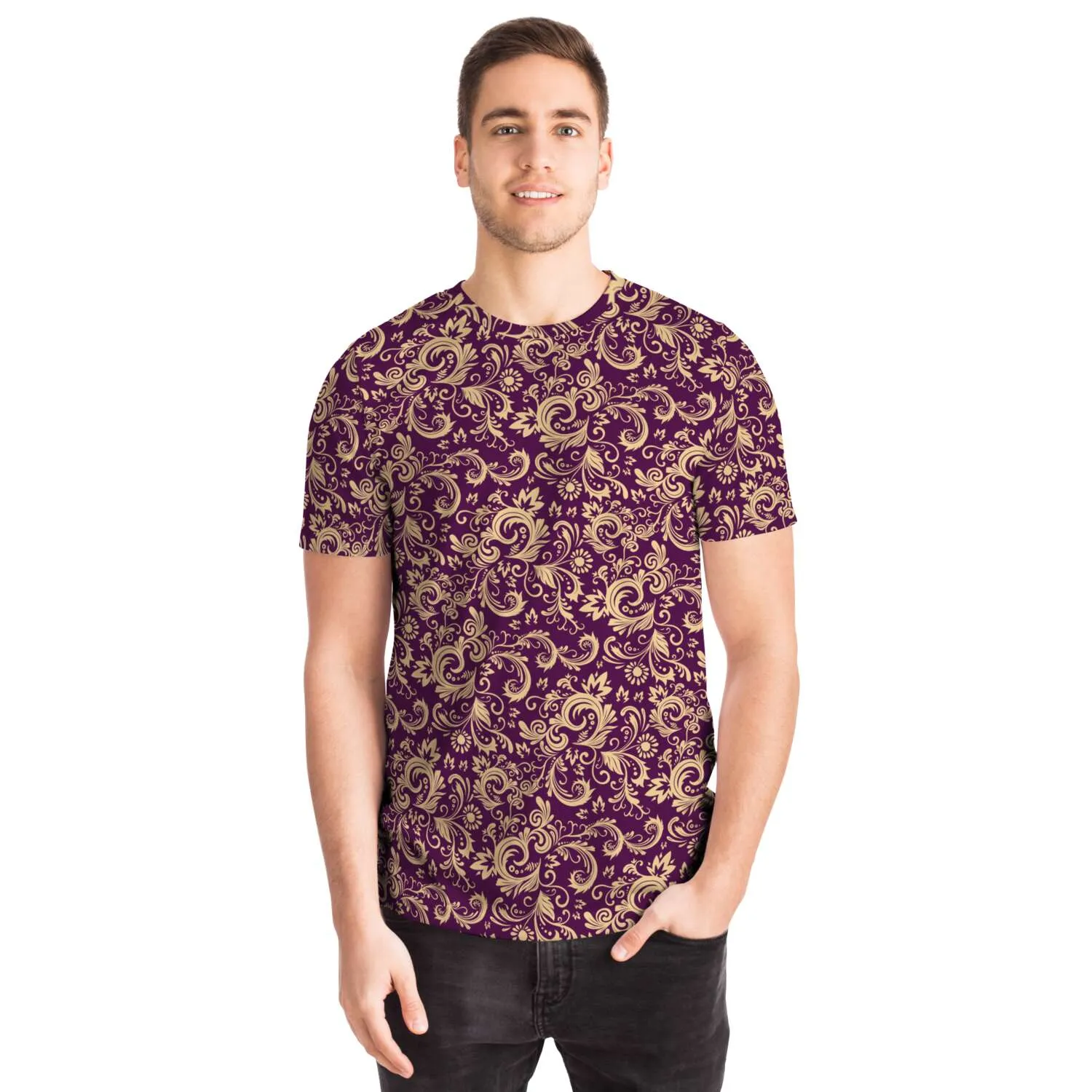 Oriental Floral Pattern - Amethyst | Unisex T-Shirt | Mandalazed