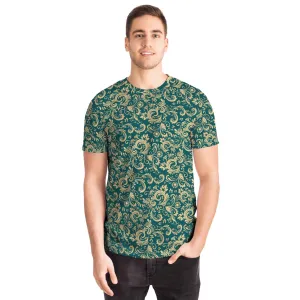 Oriental Floral Pattern - Emerald | Unisex T-Shirt | Mandalazed