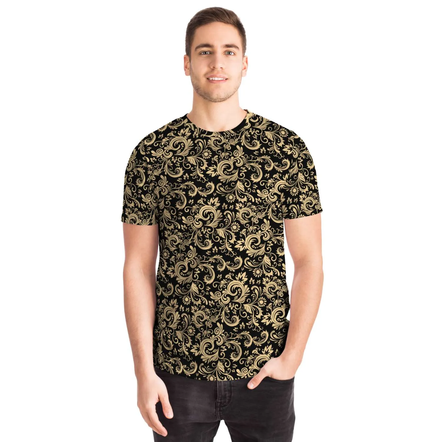 Oriental Floral Pattern - Onyx | Unisex T-Shirt | Mandalazed