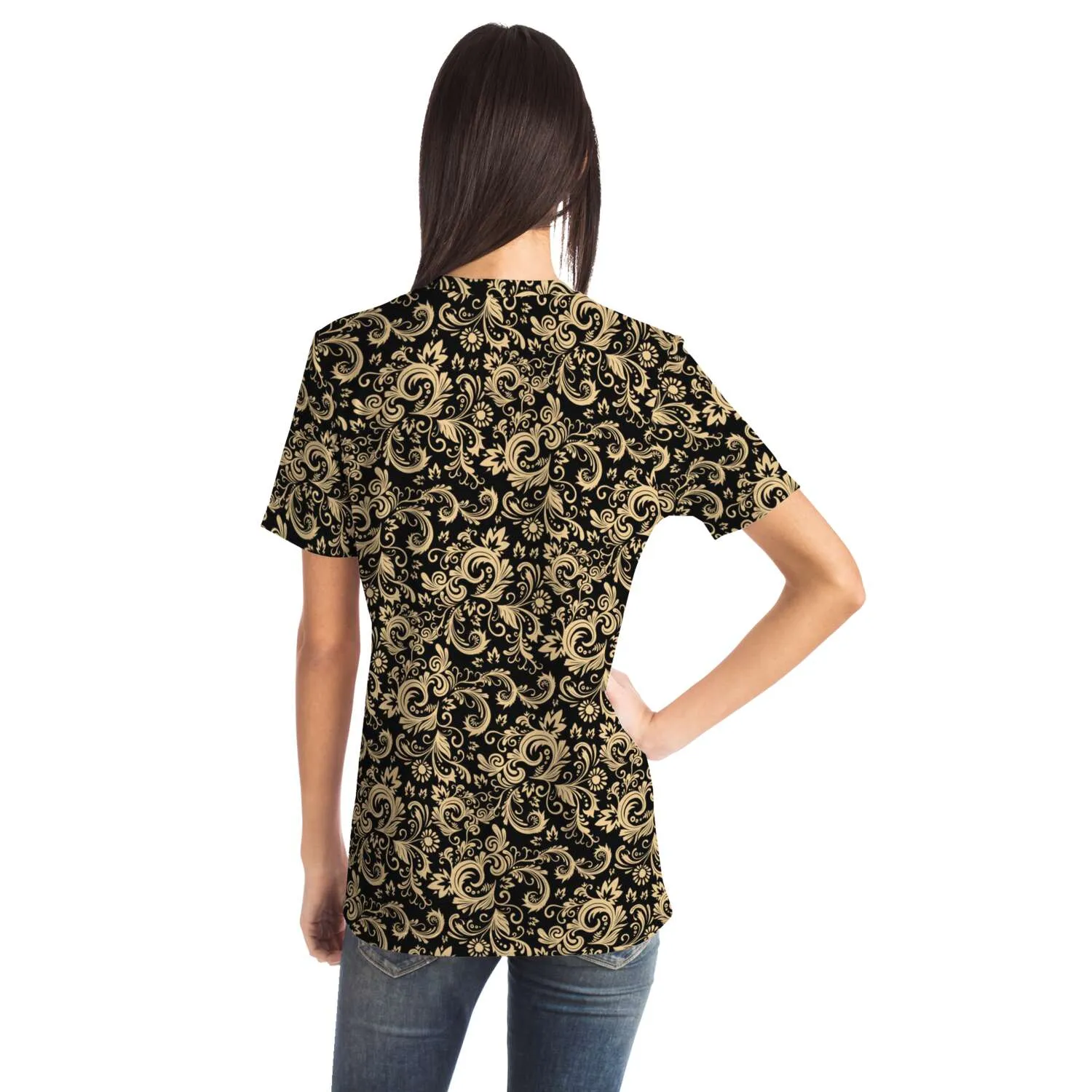 Oriental Floral Pattern - Onyx | Unisex T-Shirt | Mandalazed