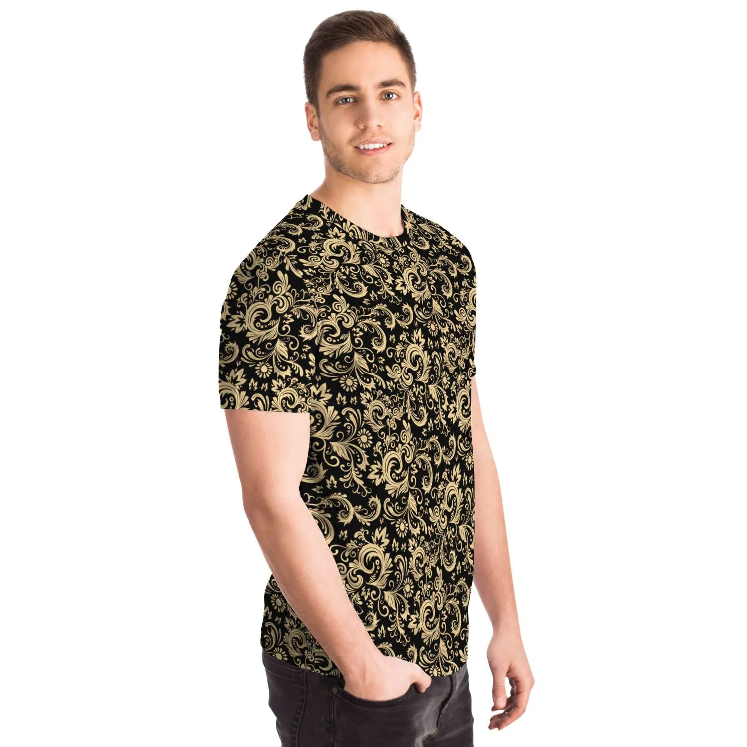 Oriental Floral Pattern - Onyx | Unisex T-Shirt | Mandalazed